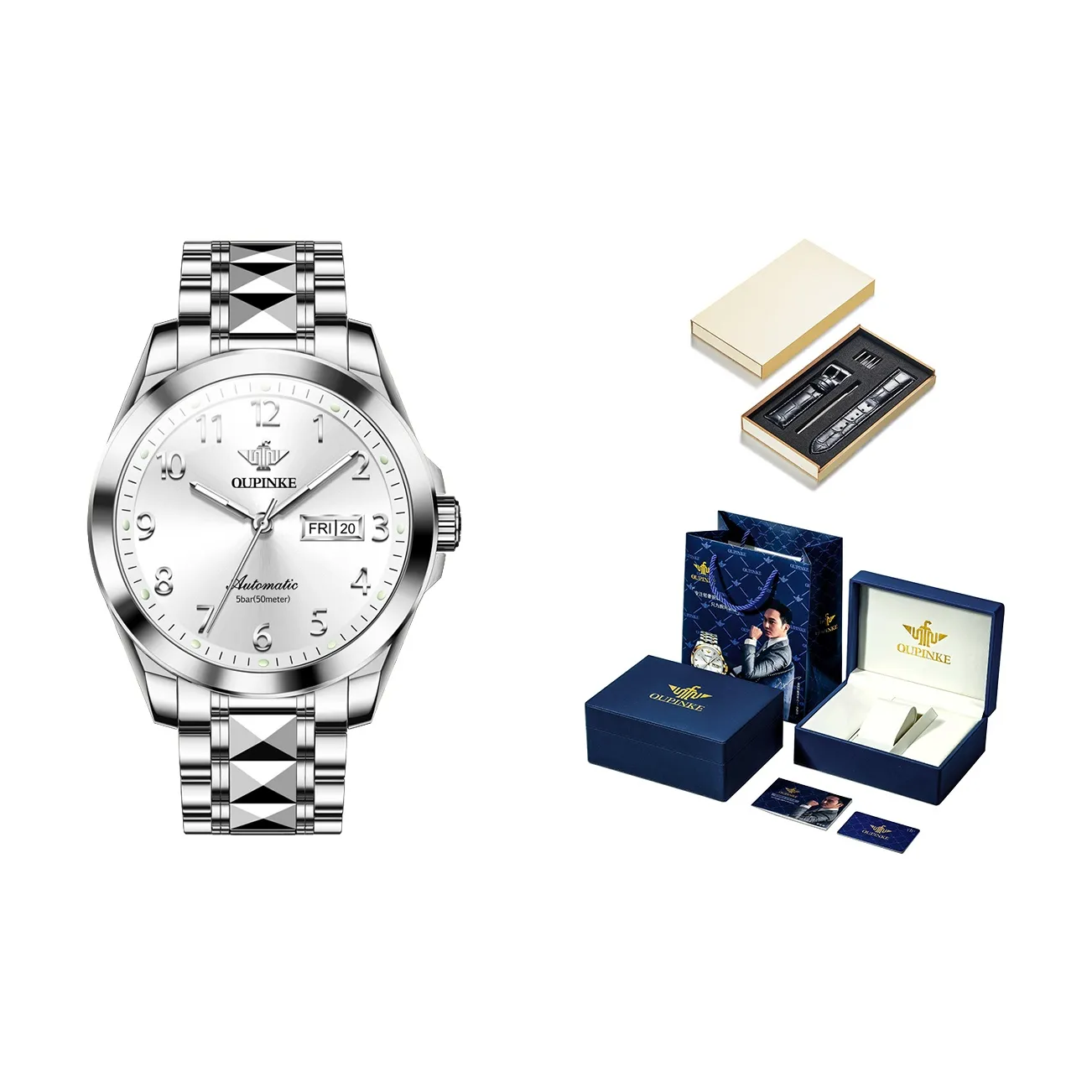Oupinke Механические Мужские Часы 41мм*11,5мм*20мм Белый