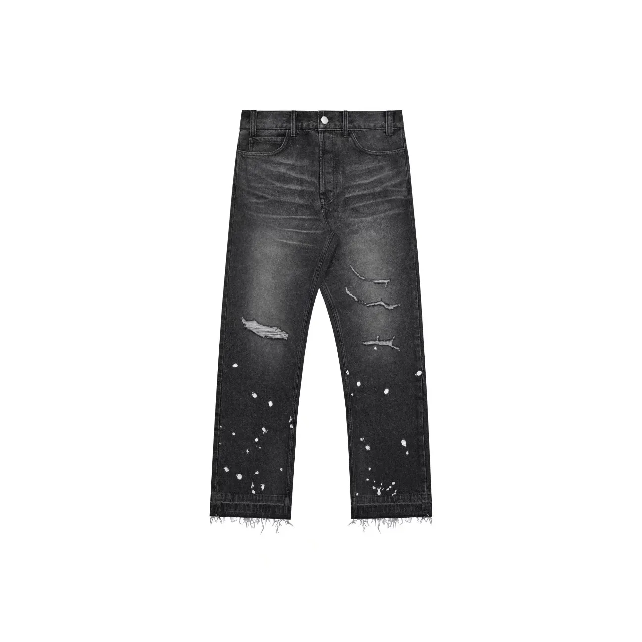 False Perception Промытый черный Унисекс Джинсы