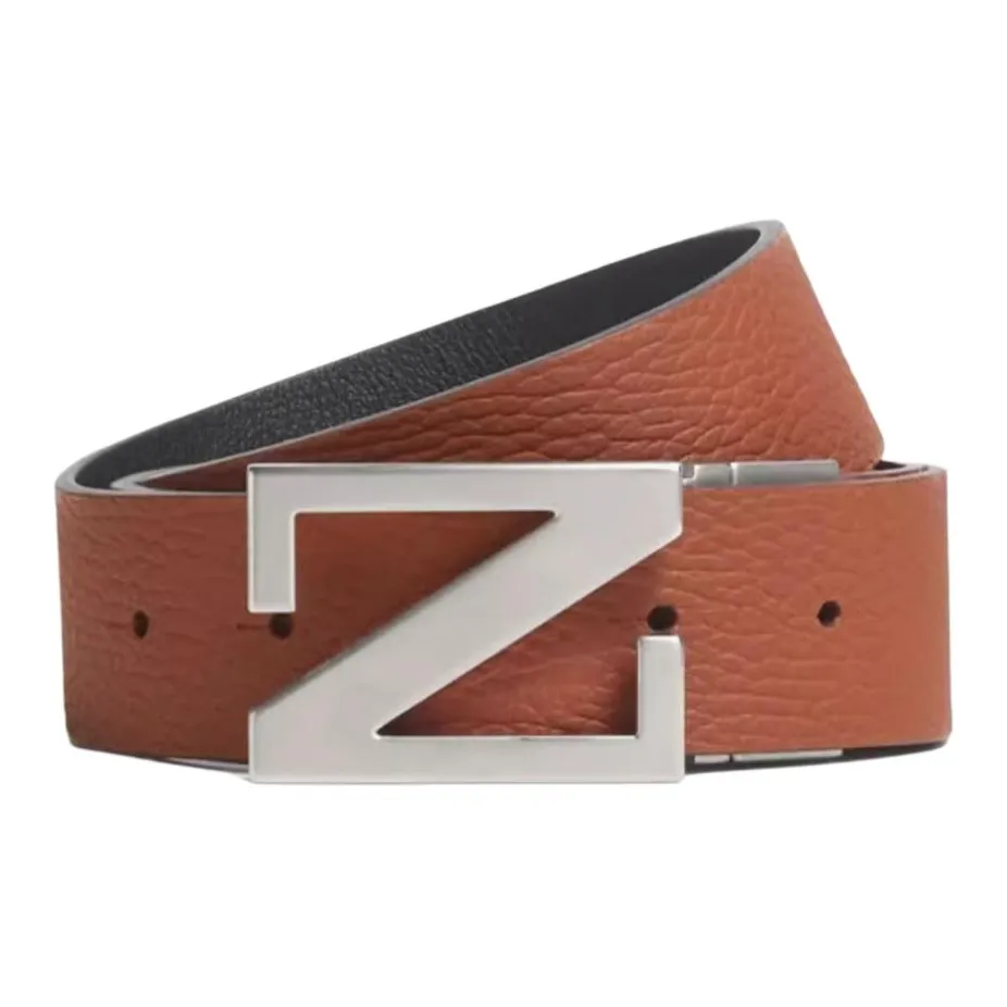 Zegna Телячья кожа Кожаные ремни Мужской Ширина 3,5CM