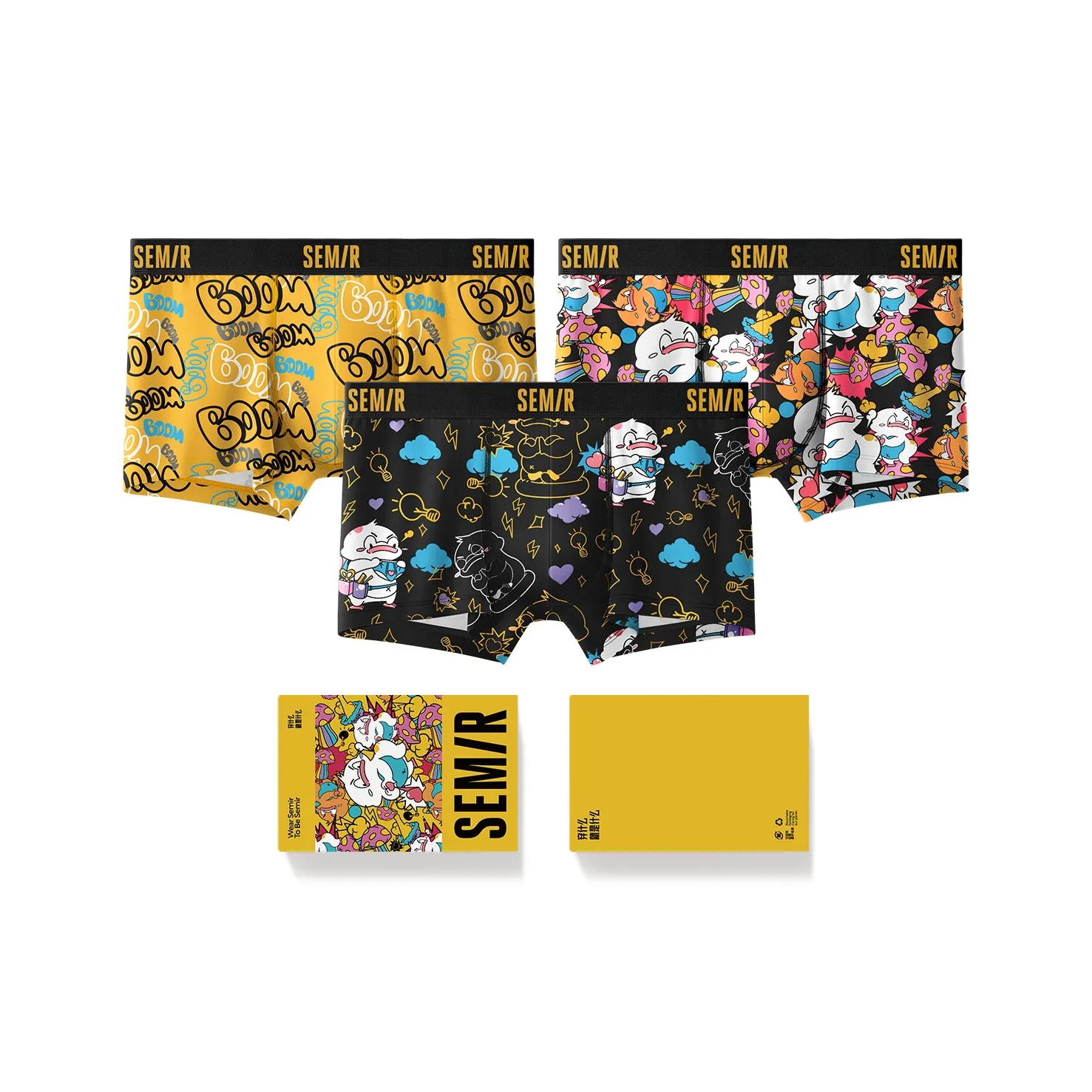 SEM R Boxers Мужские 3 упаковки Подарочный набор в коробке