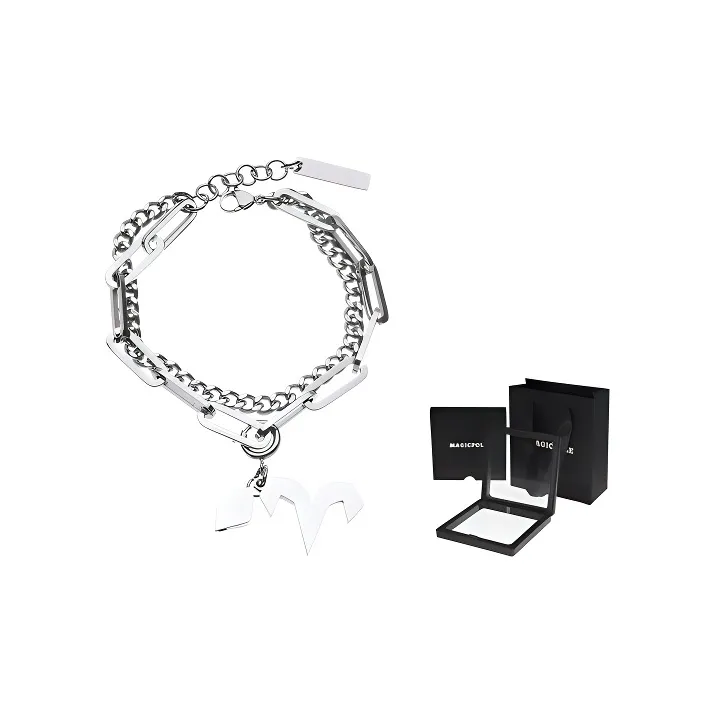 MAGICPOLE Titanium Steel Bracelets Unisex Silver