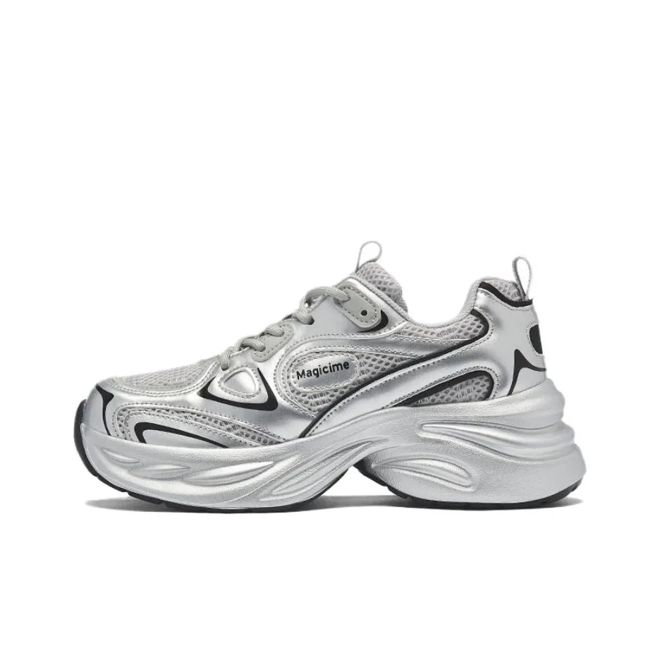 AGSDON Низкий топ кеды женские серебристые