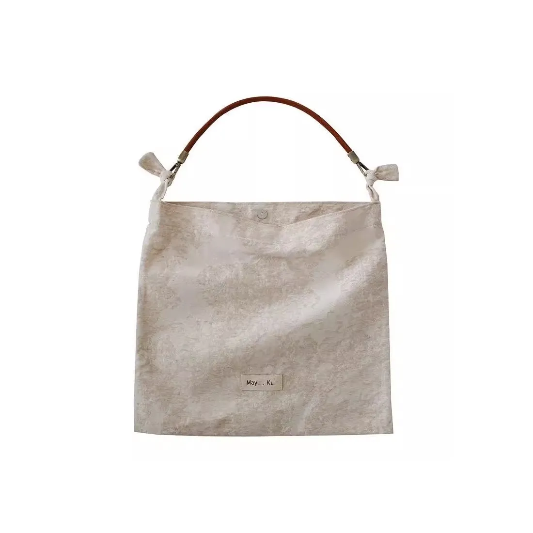 Boniu Linen Shoulder Bag Women's Beige Apricot