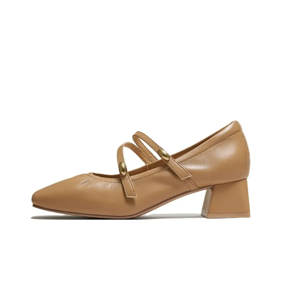 BASTO Квадратный каблук Mary Jane Женские туфли