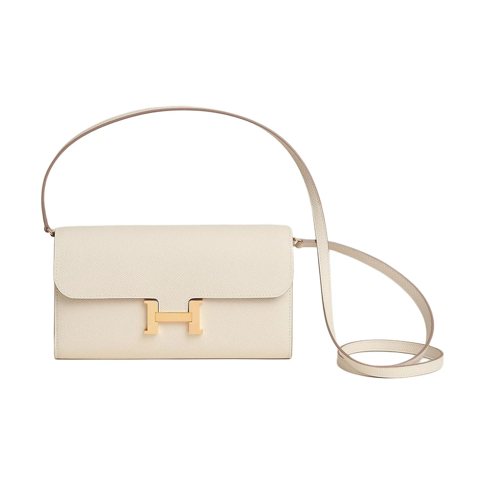 HERMES Constance To Go Epsom Leather Handheld Shoulder Bag, Crossbody Bag Women's 10 Craie Milkshake White