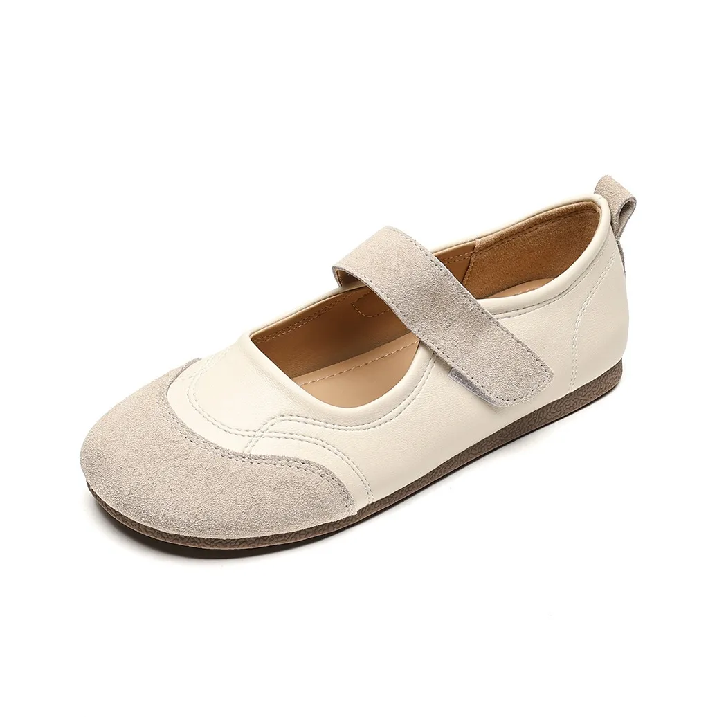 TAFN Плоская подошва Туфли Мэри Джейн Женские Коричневый