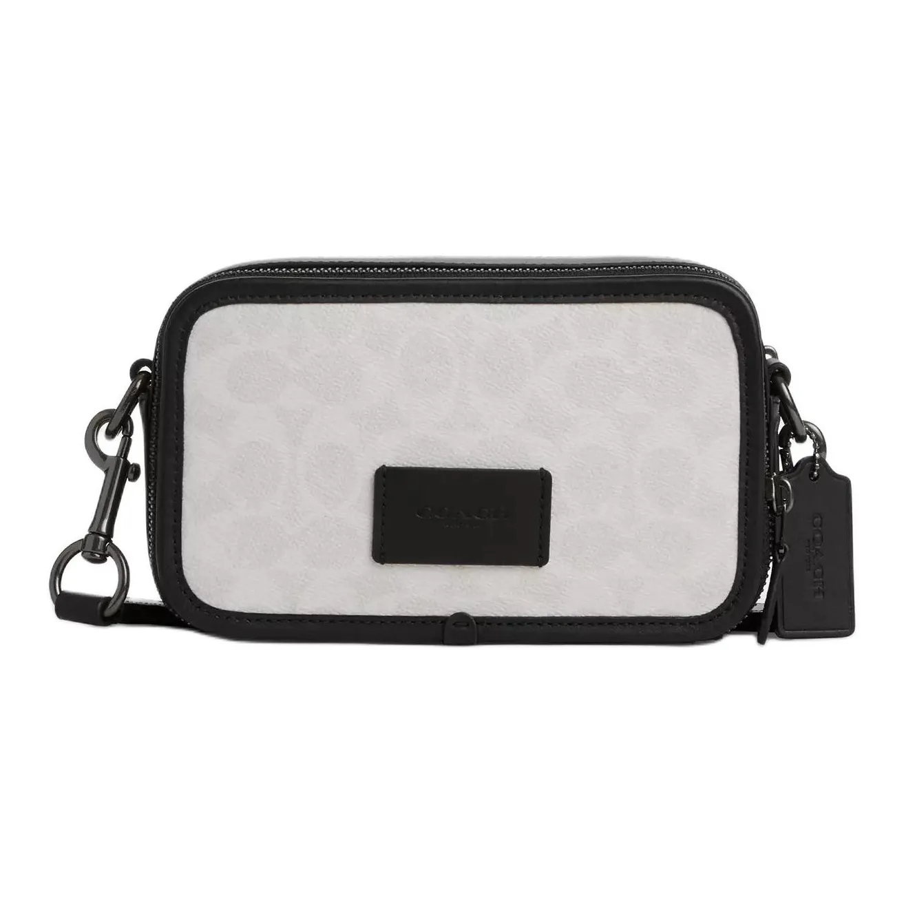 COACH Wyatt Коровья кожа Сумка через плечо Маленькая Мужская Белая и Черная