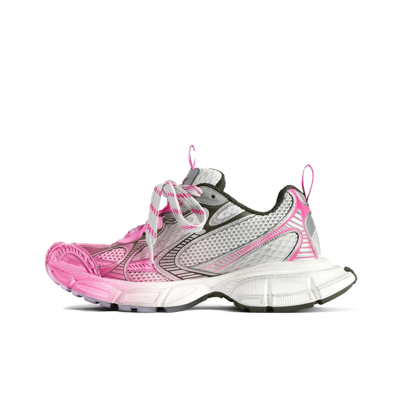 Balenciaga 3XL Toe Spray Low Top Chunky Sneakers Women's Gray Pink