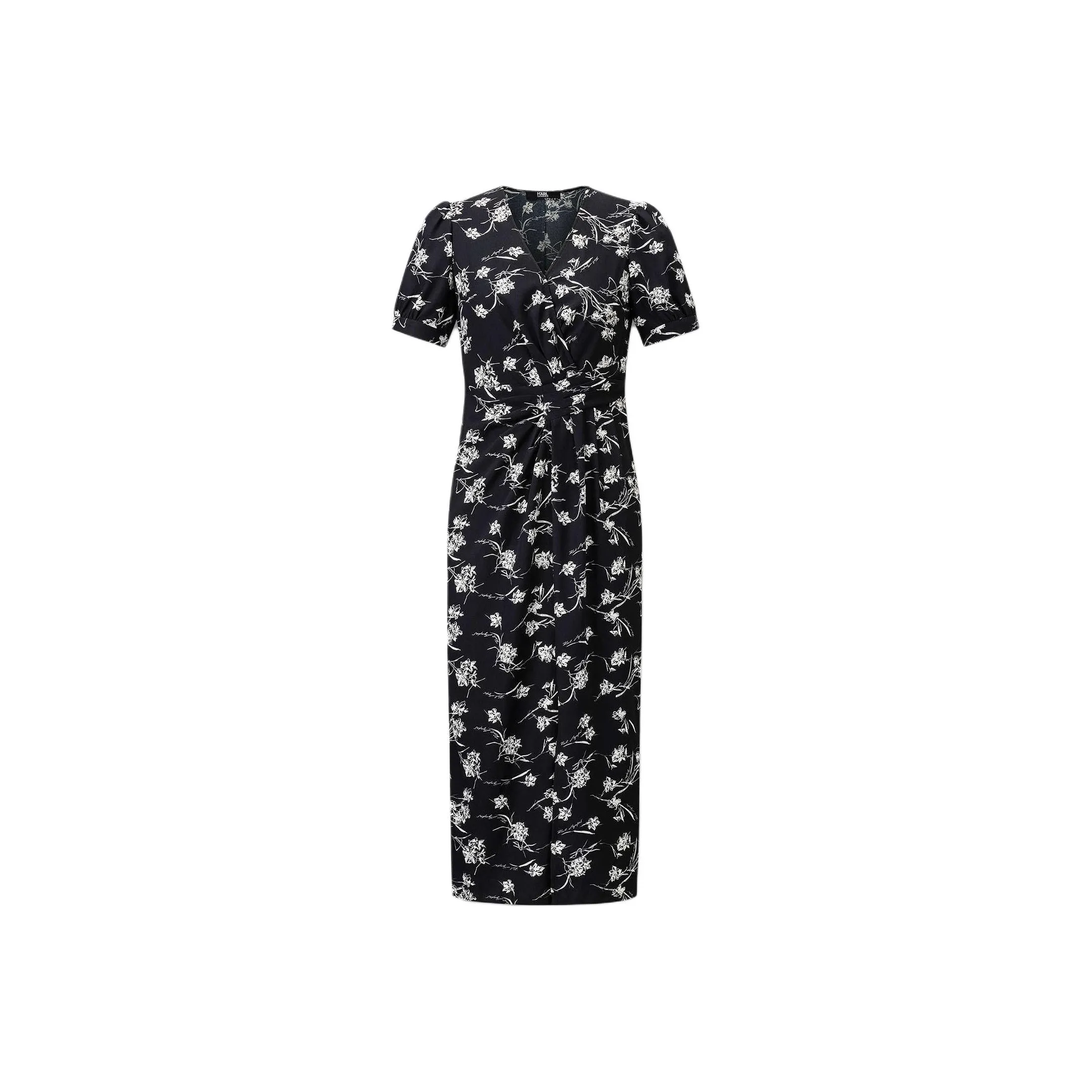 KARL LAGERFELD Короткий рукав Платье Женское Черное