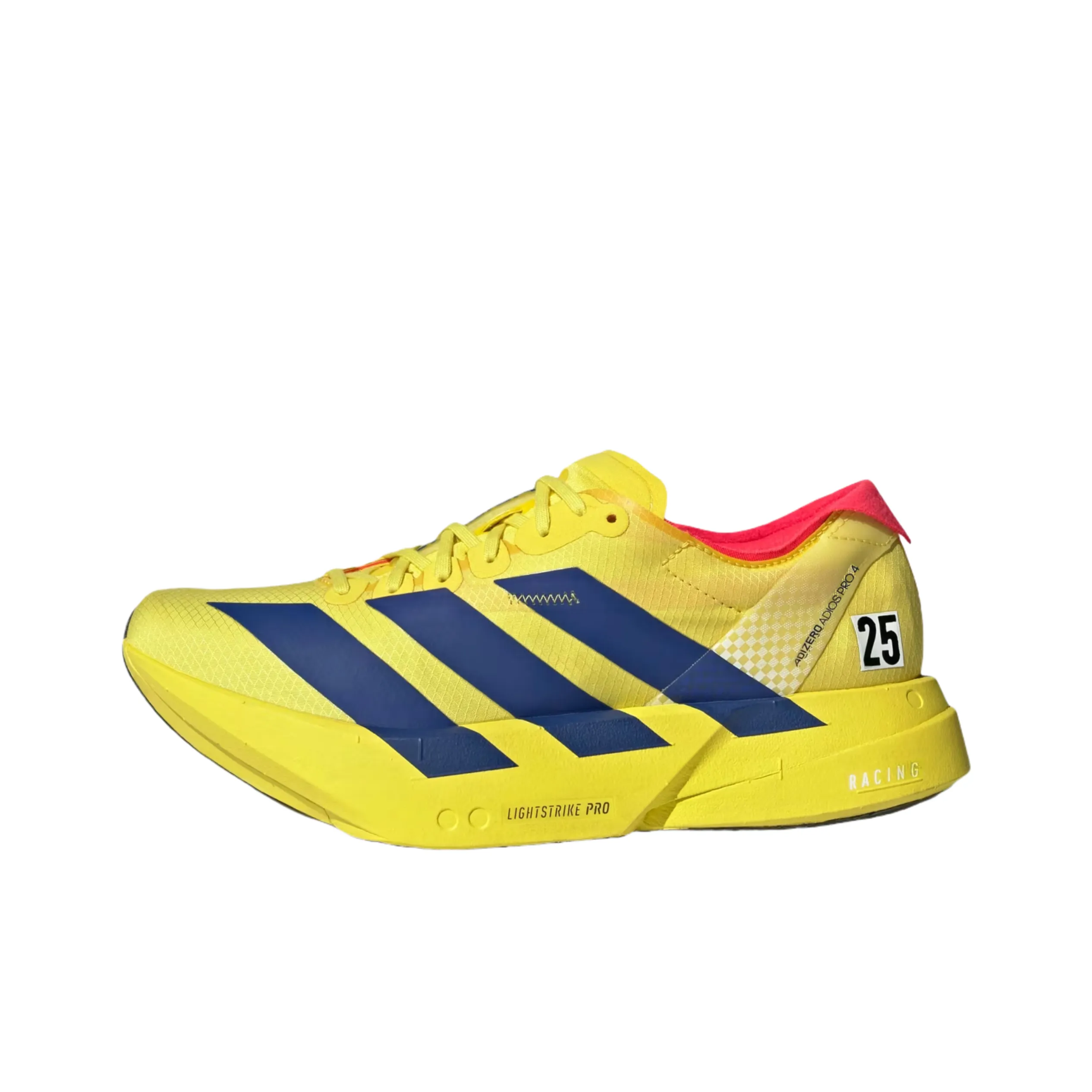 Adidas Adizero Adios Pro 4 Устойчивый к истиранию Низкий Топ Бег на длинные дистанции Повседневный Спринт Беговые кроссовки Женские Желтый