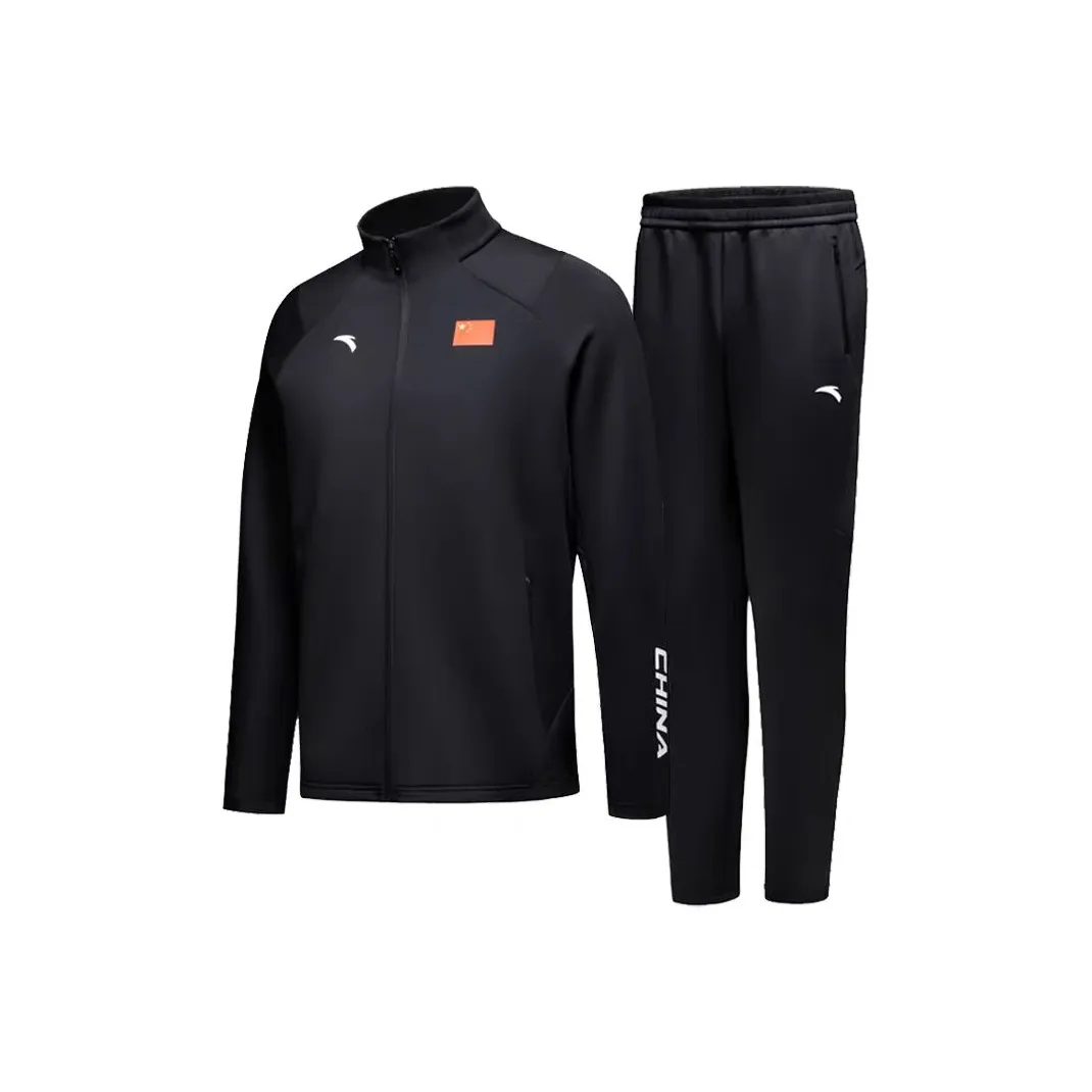 Anta Комплекты Основной черный Топ + Основной черный Низ Мужская Повседневная Спортивная Одежда