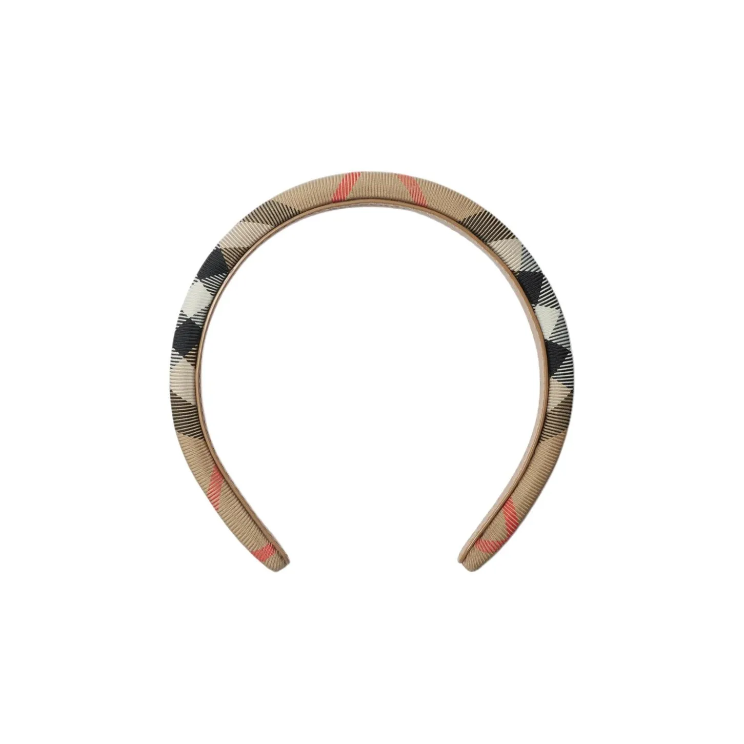 Burberry Ободок Из Нейлона В Клетку Тисненый Логотип Burberry С Внутренней Стороны