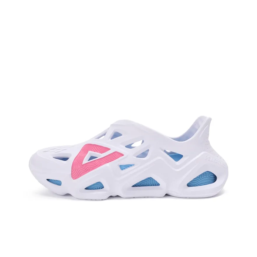 PEAK Clogs Men's White Pink Blue