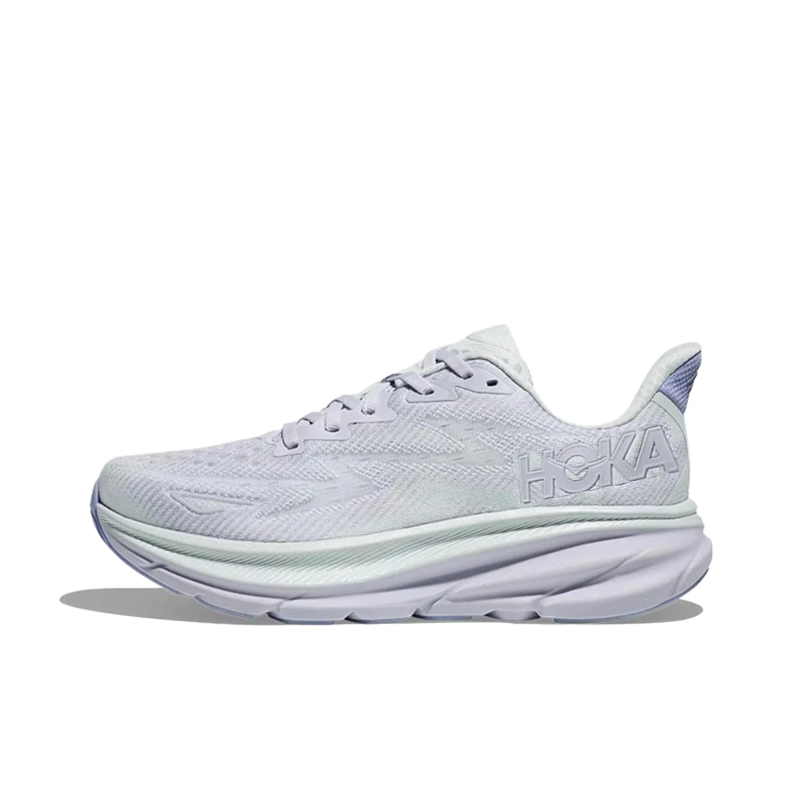 HOKA ONE ONE Clifton 9 Cushioning, Breathable, Lightweight Low Top Casual Shoes Women's Purple Gray