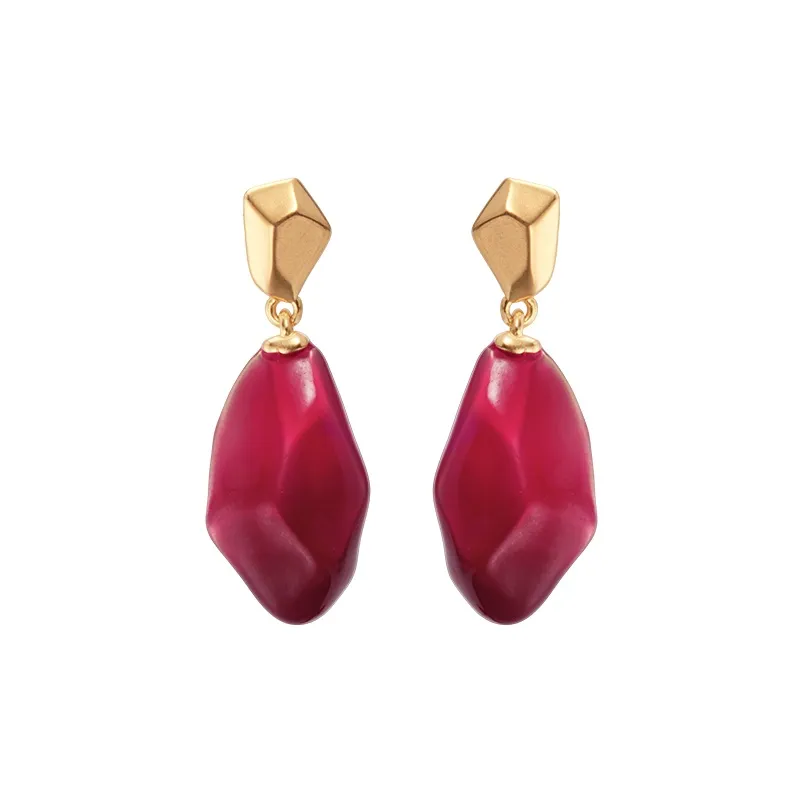 Fellala Сплав с покрытием 18K золото серьги женские красный