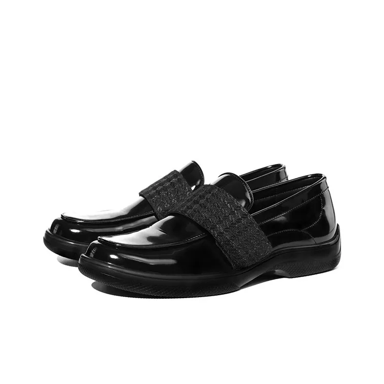 Kami Anger Оригинальный дизайн Блестящие Топсайдеры Мужской Черный