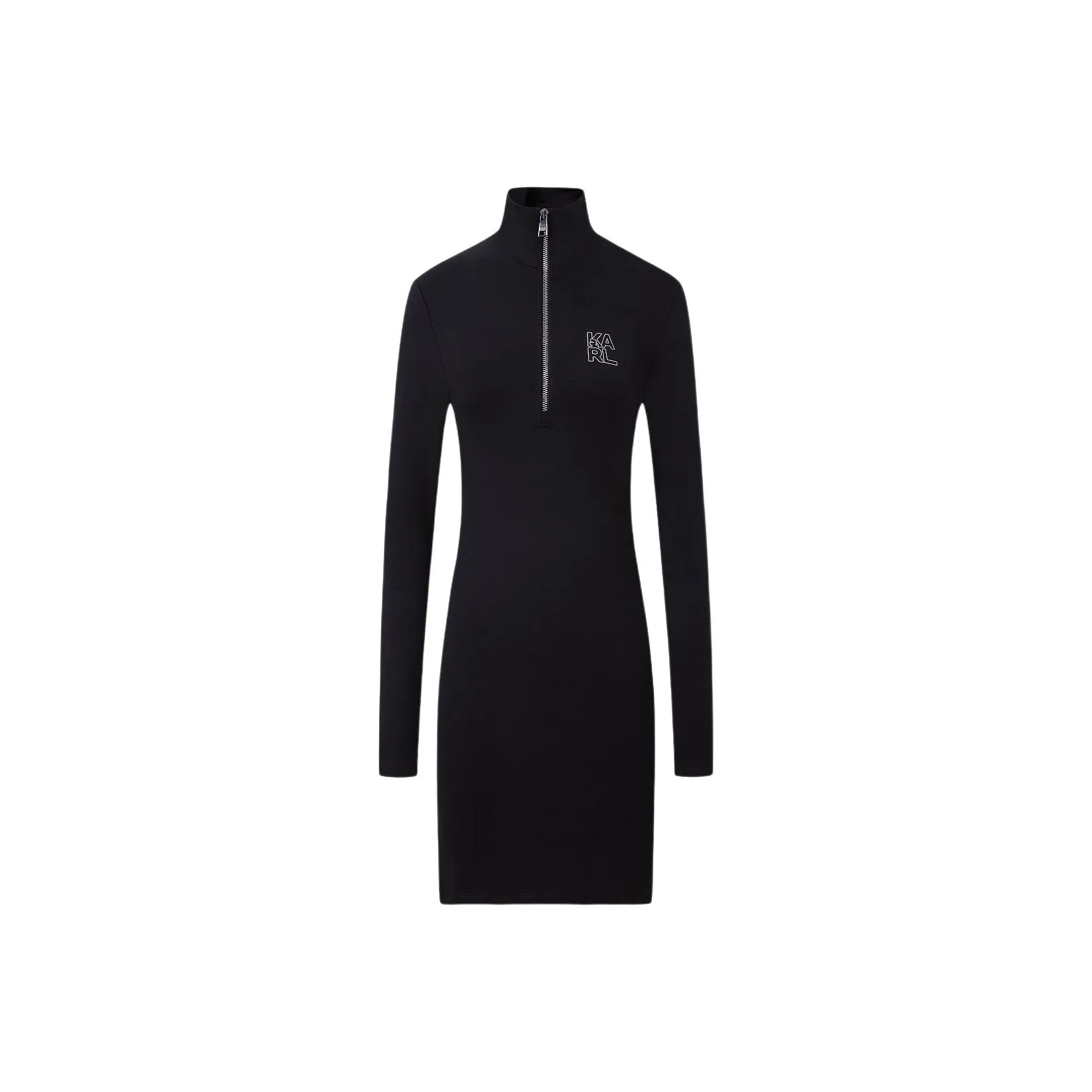 KARL LAGERFELD Длинное платье с длинными рукавами женское черное