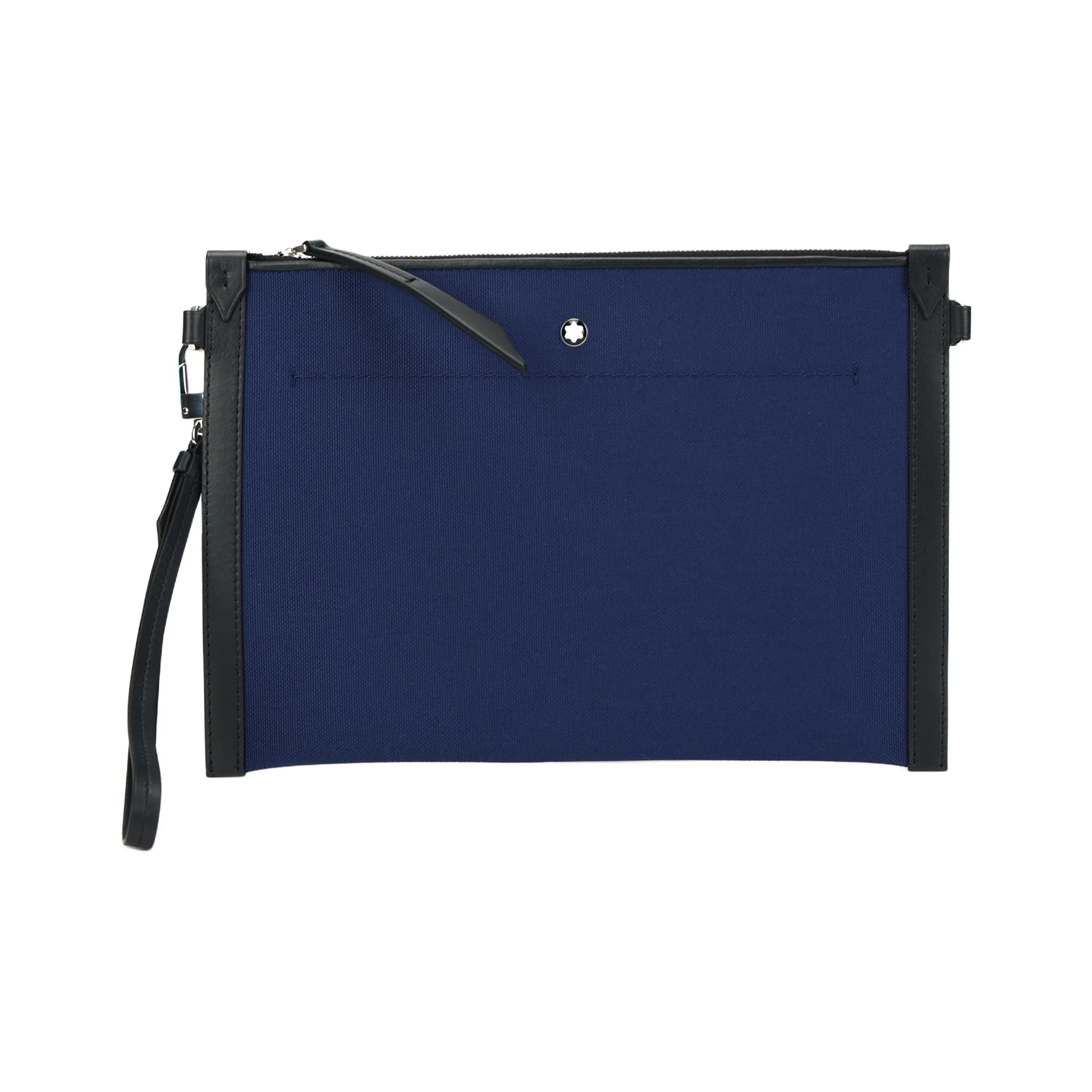 MONTBLANC Ткань с коровьей кожей комбинированный клатч мужской синий