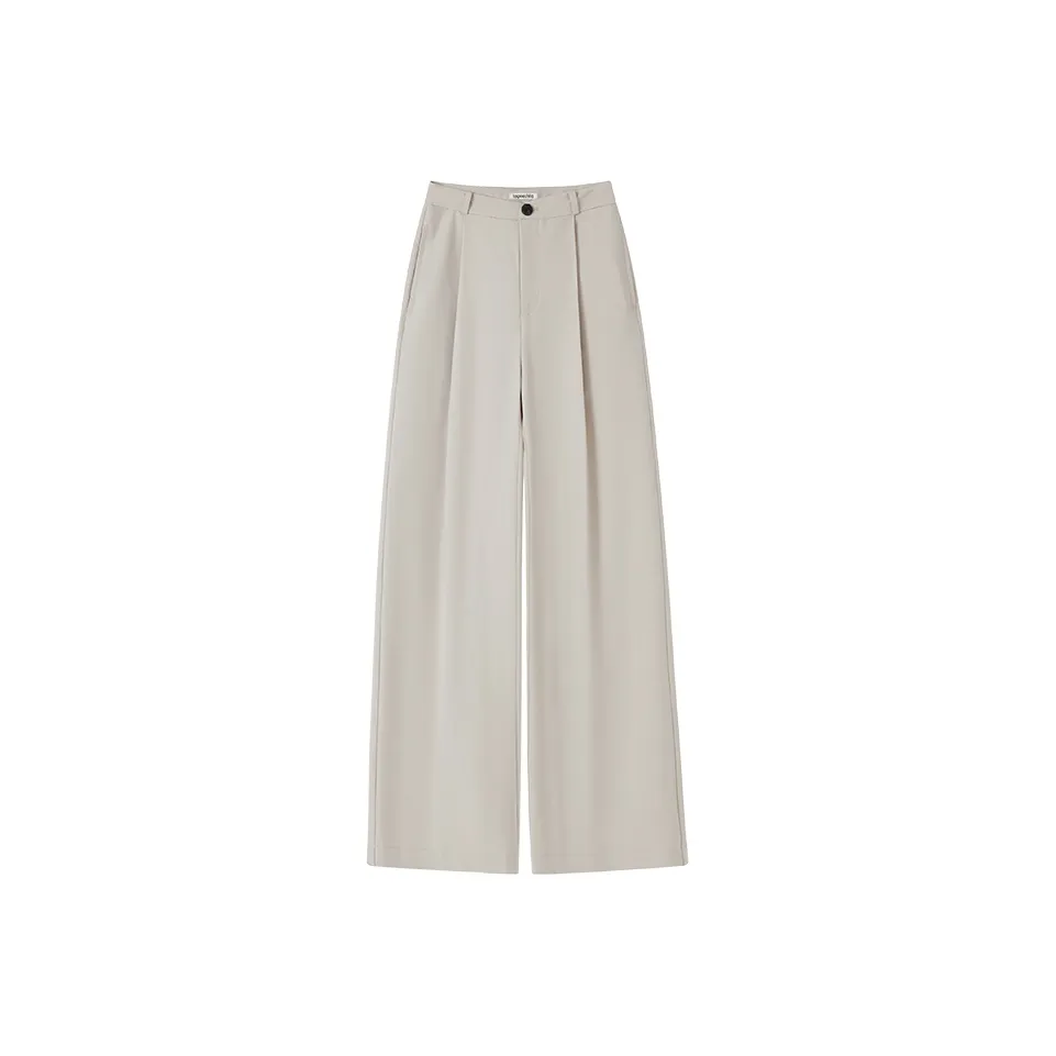 TAGEECHITA Драпированные Anti Crease Облегающие Широкие Брюки Повседневные Широкие Брюки Костюм Брюки Черные Длинные Брюки Женские