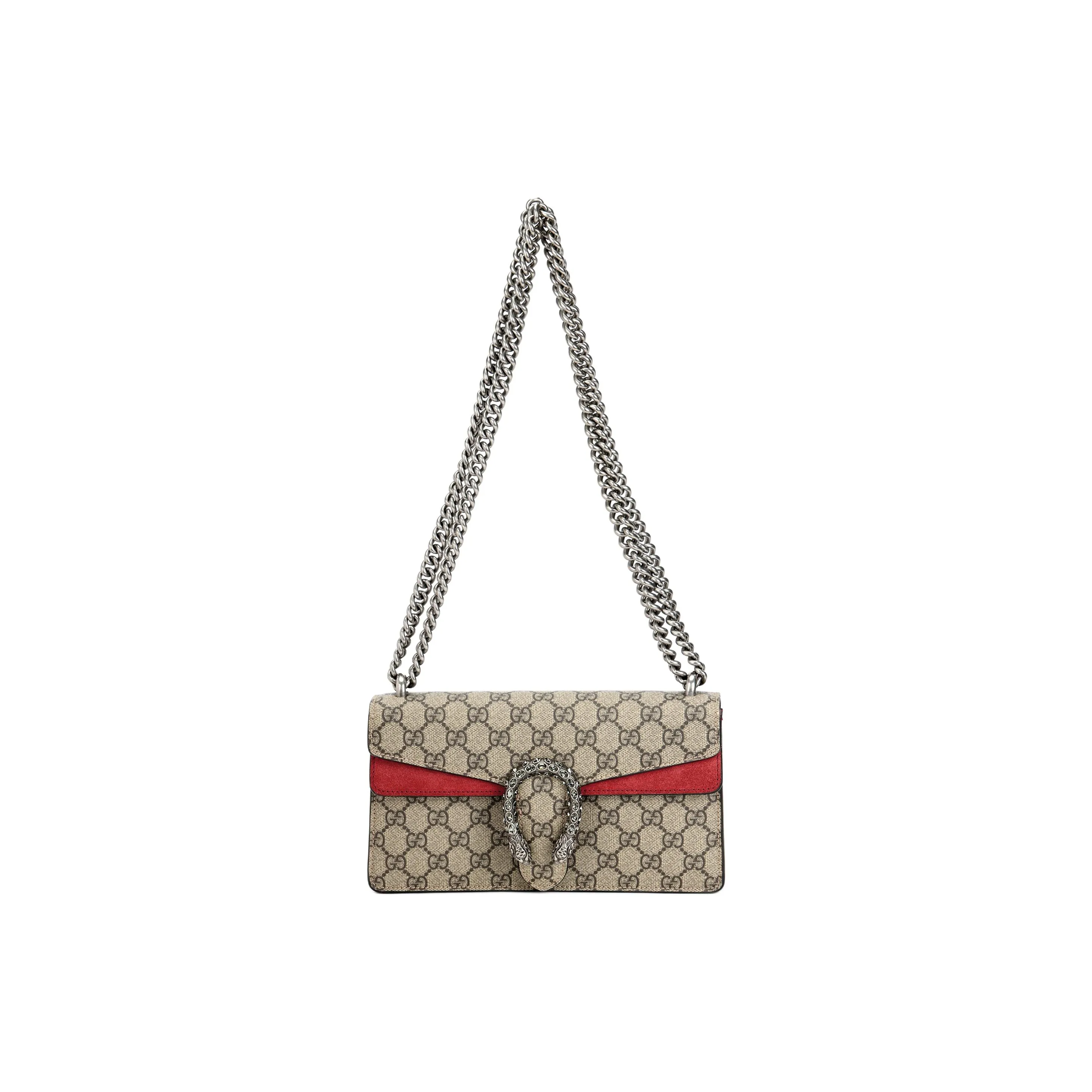GUCCI Dionysus Canvas With Leather Flap Bag Chain Bag Shoulder Bag, Crossbody Bag Trumpets Women's Ebony & Beige