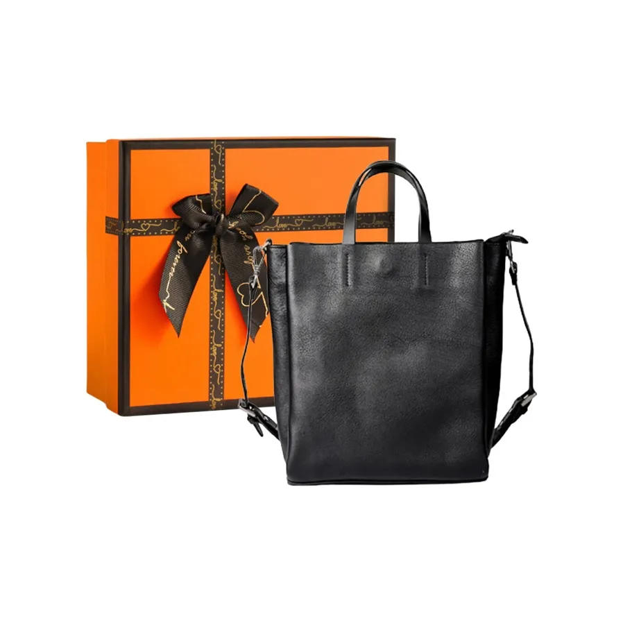 OUBOTE Коровья кожа Тоут Через плечо Одно плечо Сумка Мужская Черная