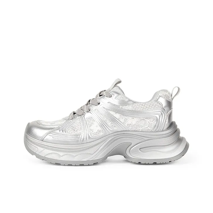 TOOMANYSHOES Низкий топ кеды женские серебристые