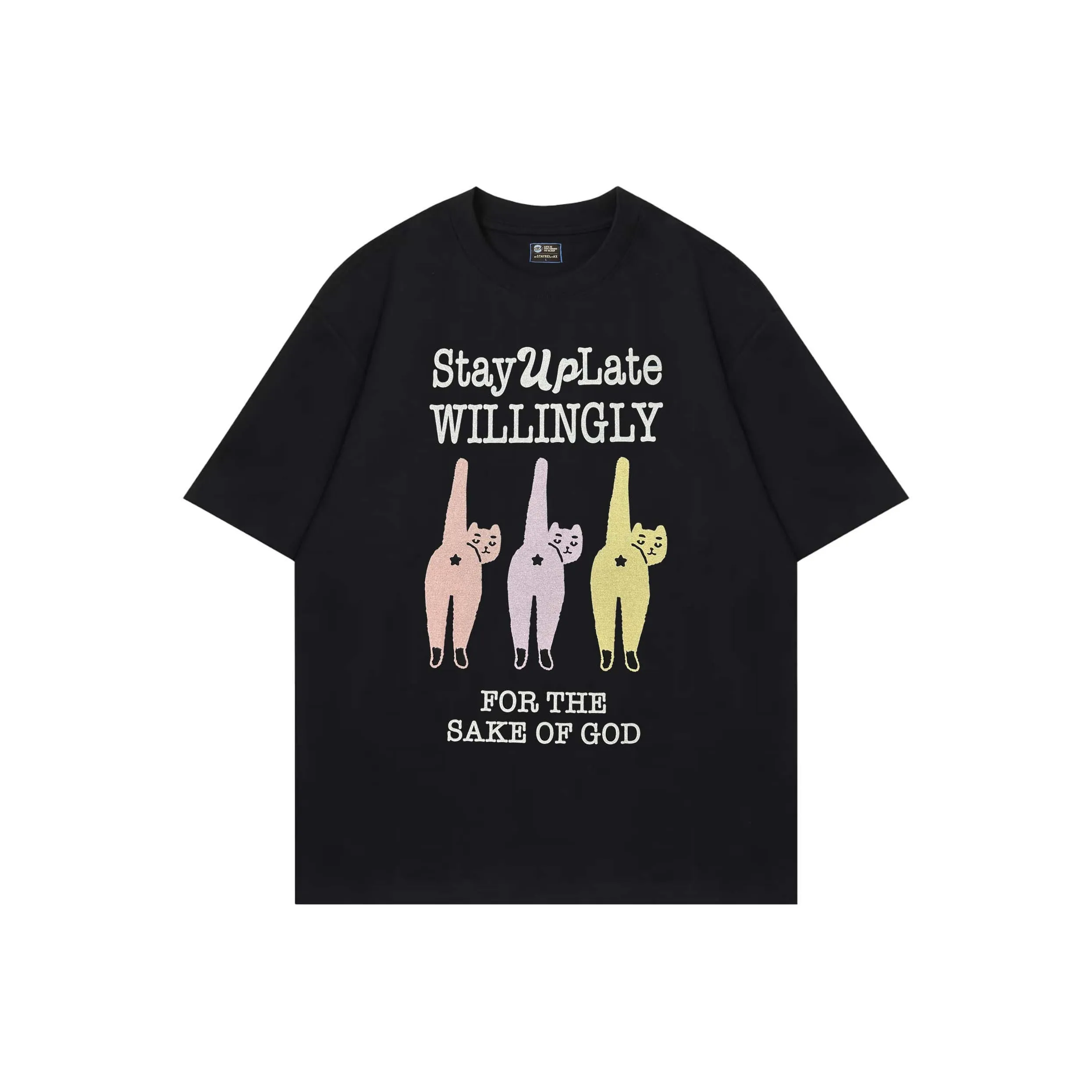 StayUpLate Черный Унисекс T-рубашки