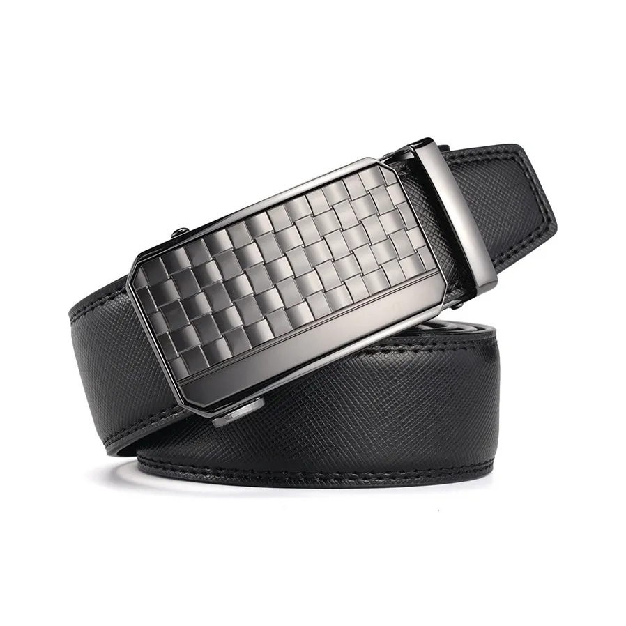 NOMK Ремни из коровьей кожи Мужской Черный Коричневый 3,5 см