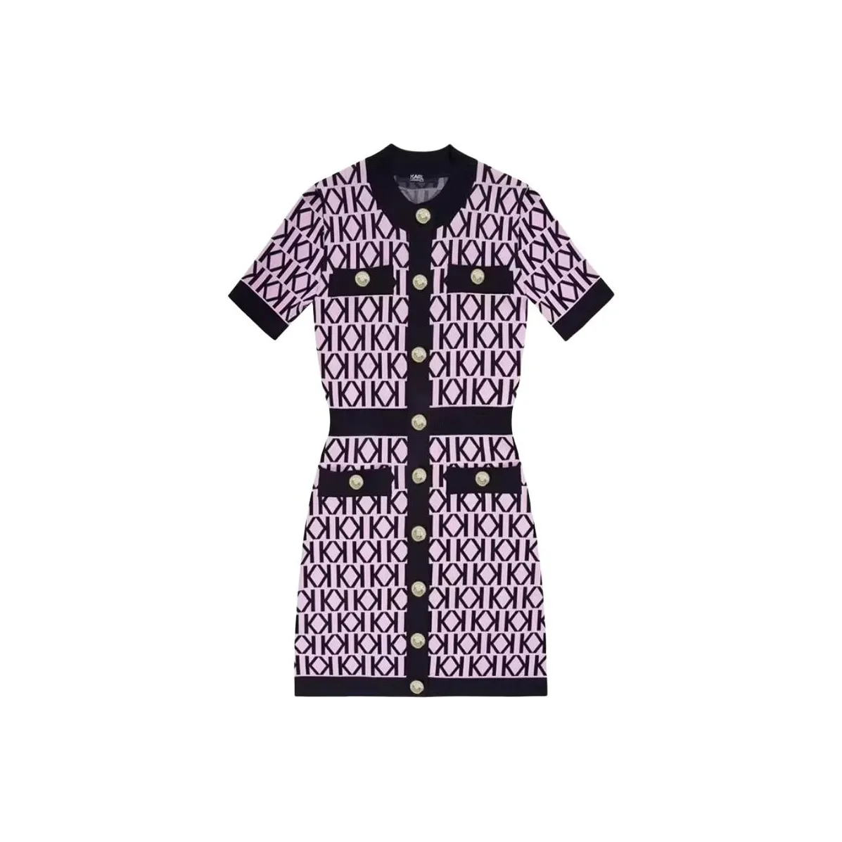 KARL LAGERFELD Короткий рукав Платье Женское Черное Розовое