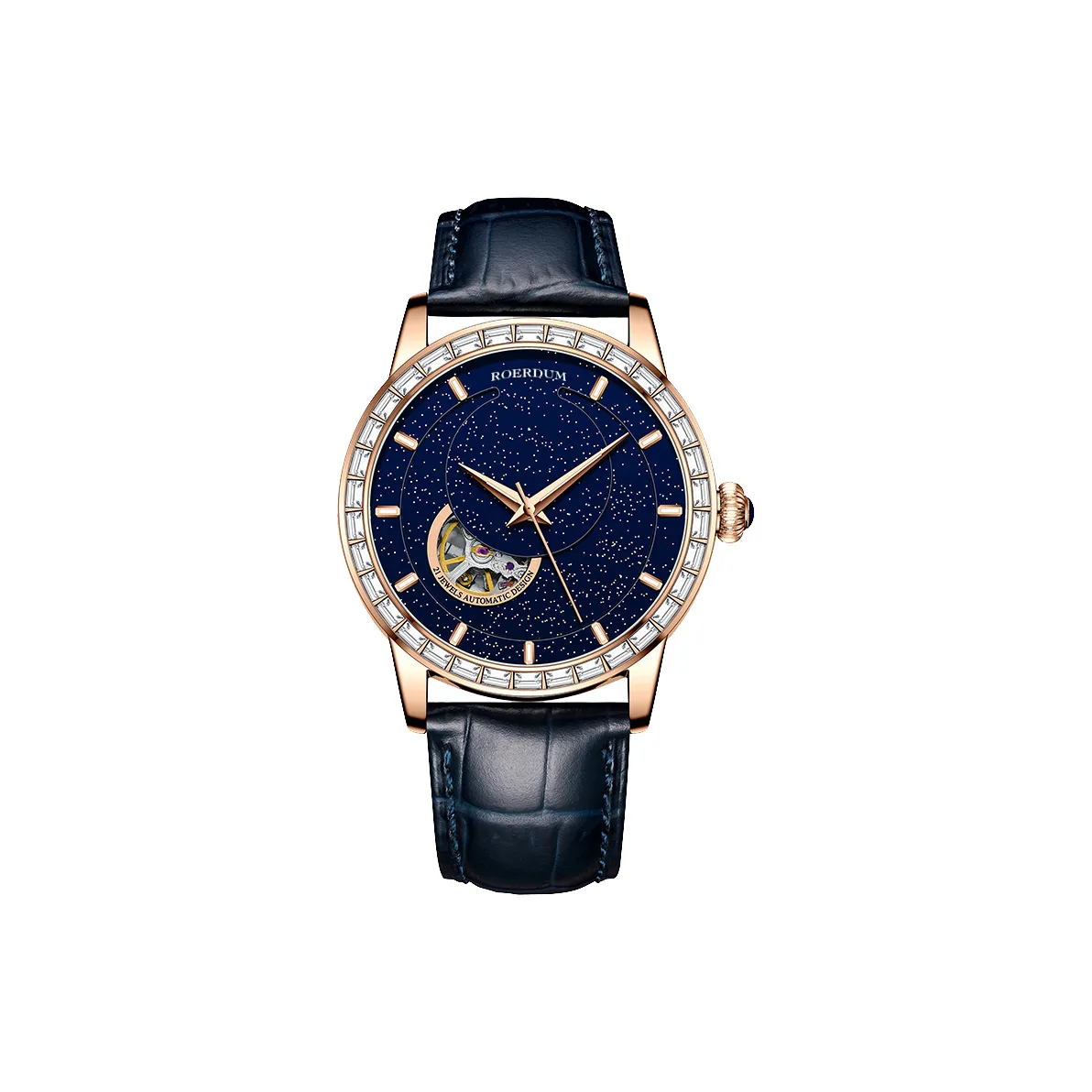ROERDUM Автоматический Механический Movement Унисекс Часы 42mm*42mm*12mm Синий