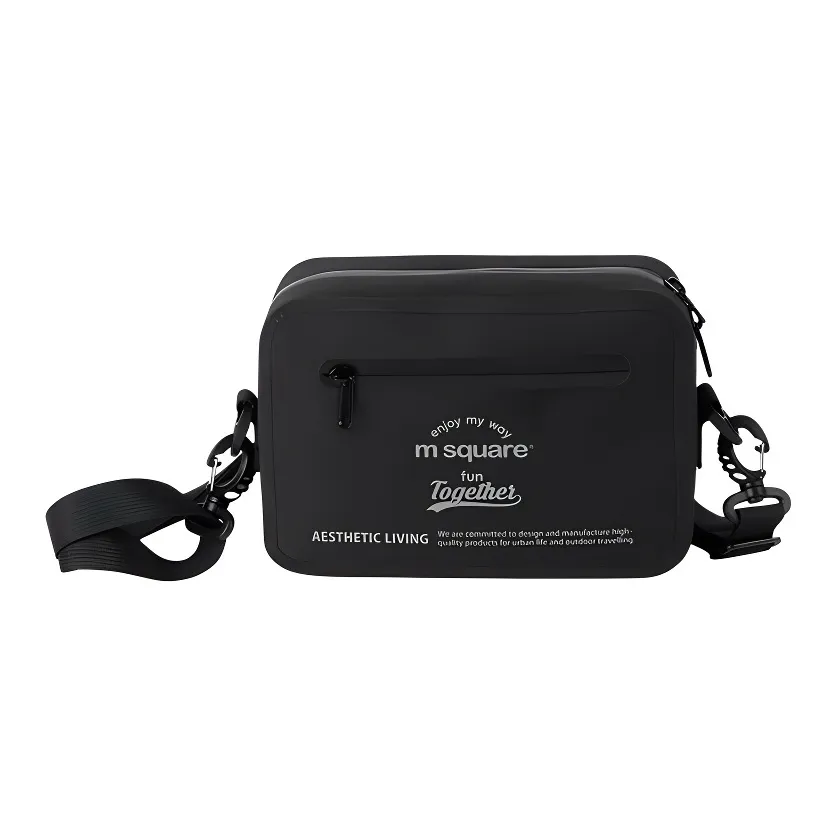 M Square Lightweight Waterproof Shoulder Bag, Crossbody Bag Regular Men's Black