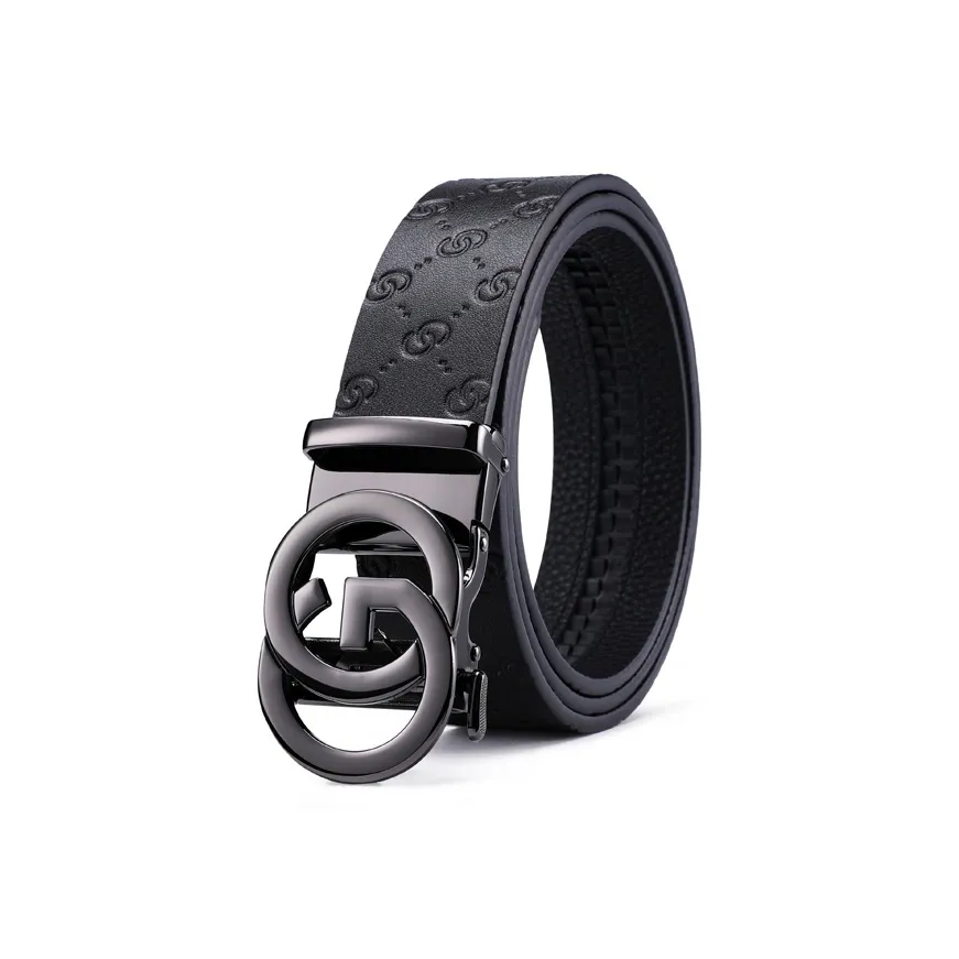 Cheekkiss Коровья кожа с тиснением металлический золотой автоматическая застежка коробка для ремня мужской ширина 3,5 см