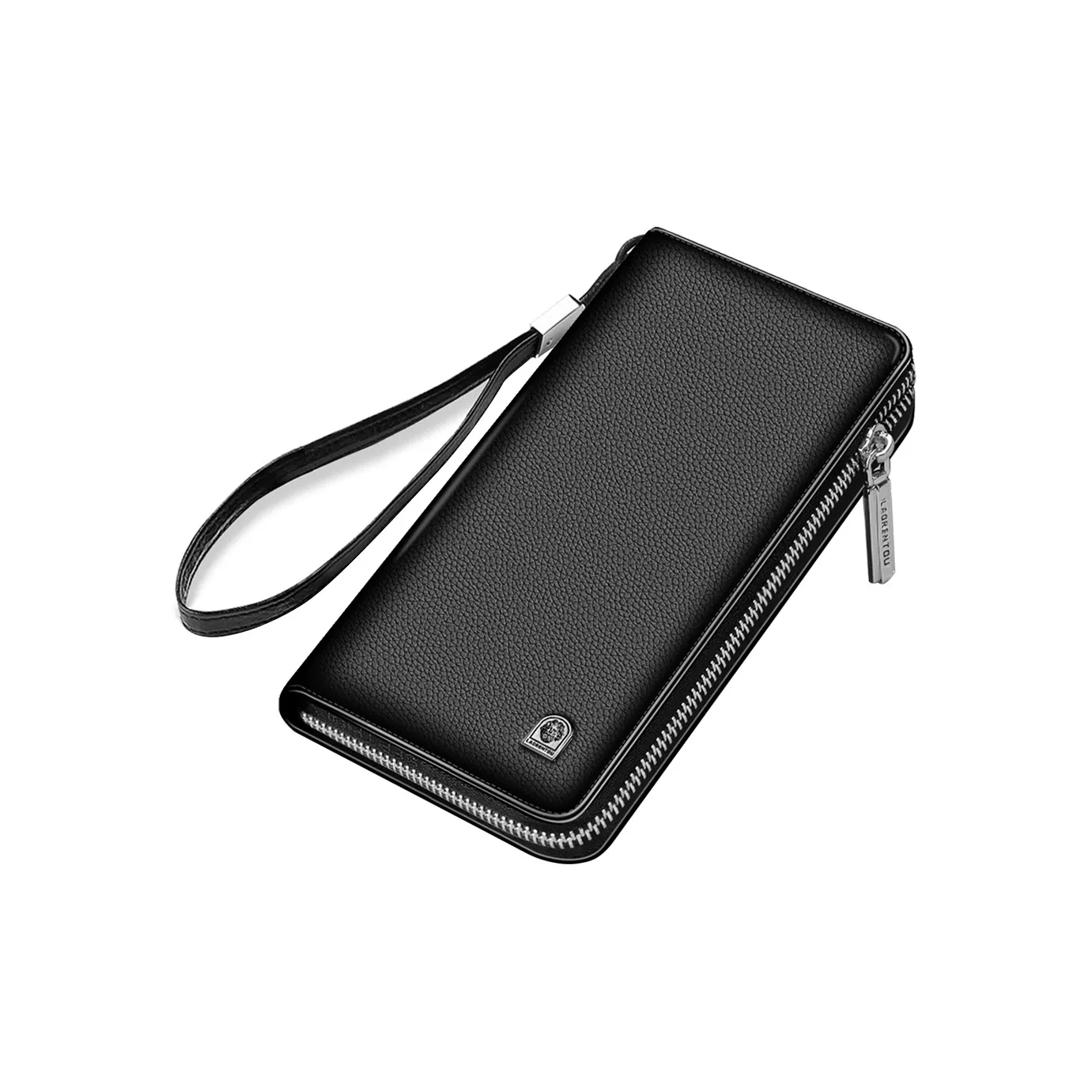 Old Man's Head Кожаный кошелек из коровьей кожи мужской черный кофейный