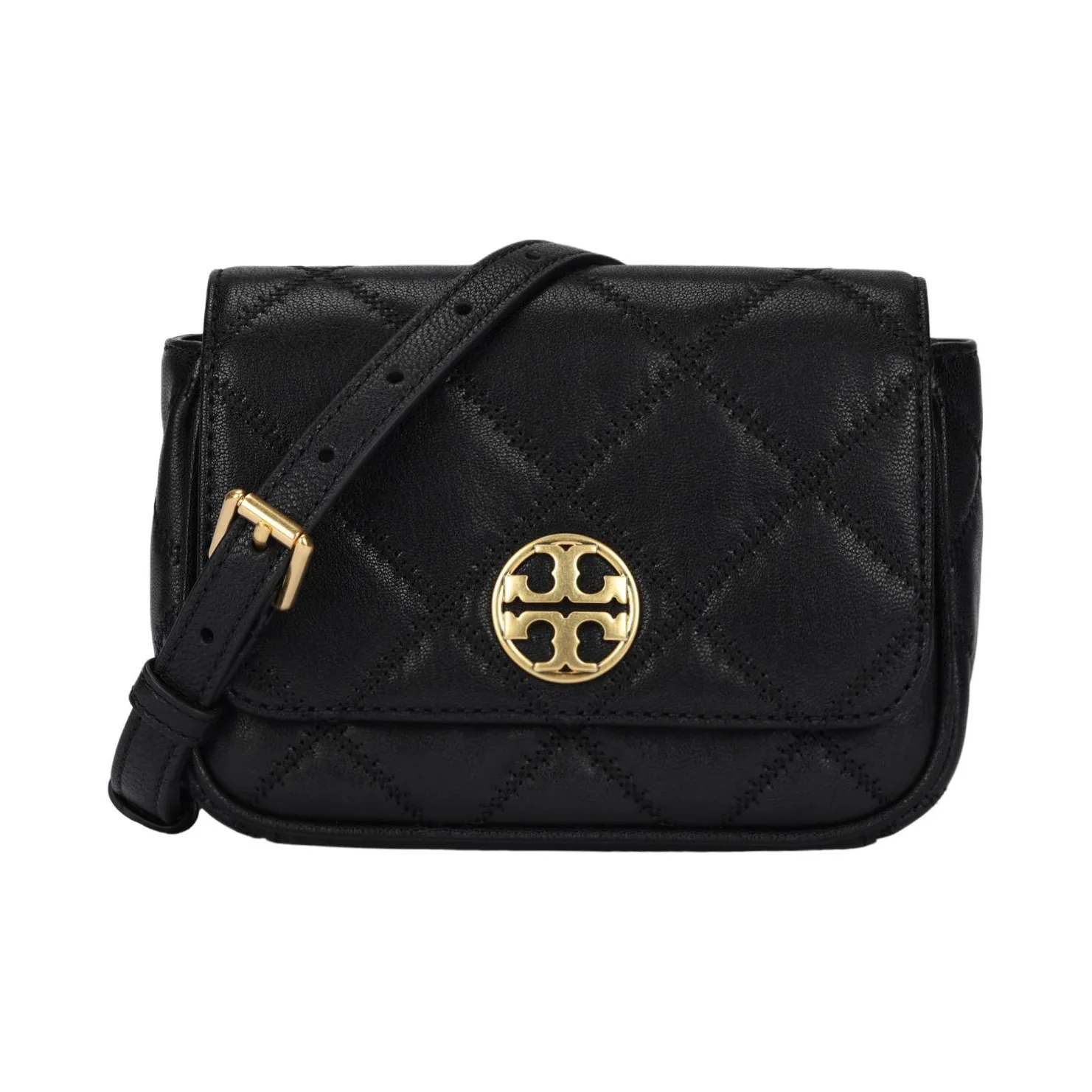 TORY BURCH Sheepskin Shoulder Bag, Crossbody Bag Trumpets Women's Black