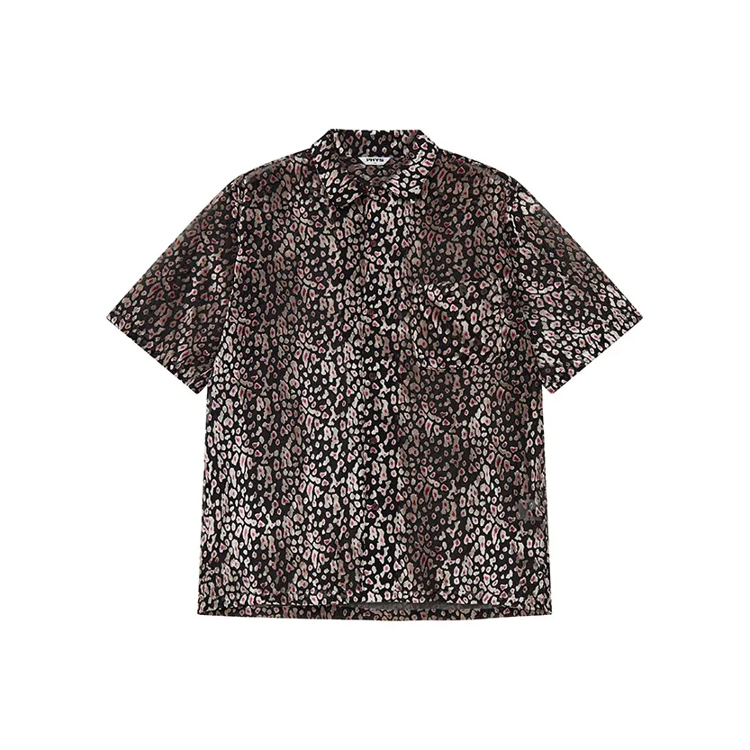 WULISHAONIAN Розовый и красный Леопардовый принт Унисекс Рубашки