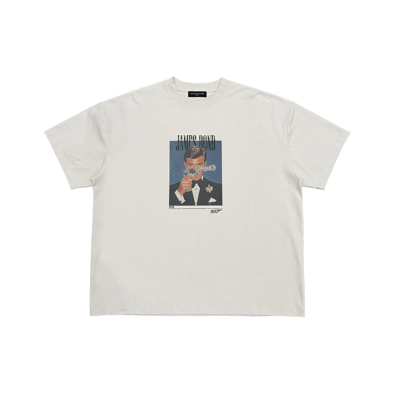 EPOWER PRESENTS Винтажная белая унисекс футболка