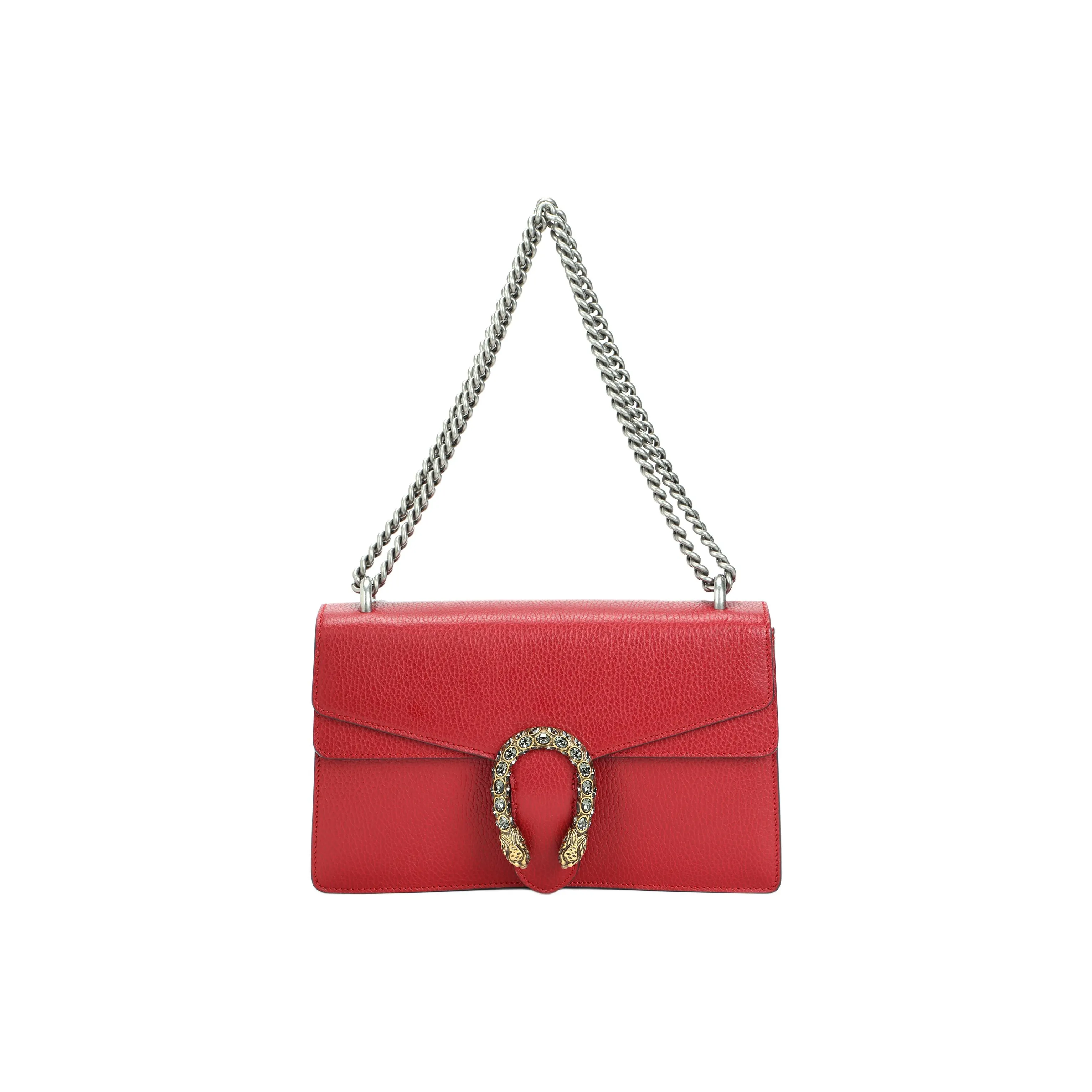 GUCCI Dionysus Leather Crossbody Bag, Shoulder Bag Women's Red