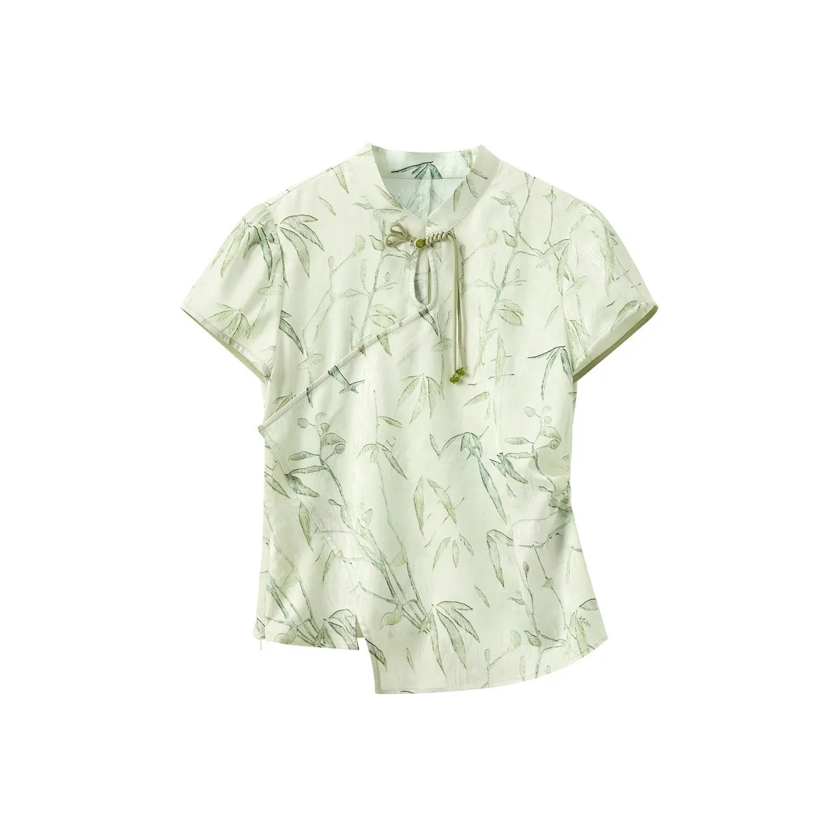 3COLOUR Горохово-зеленый Женские Шифоновые рубашки