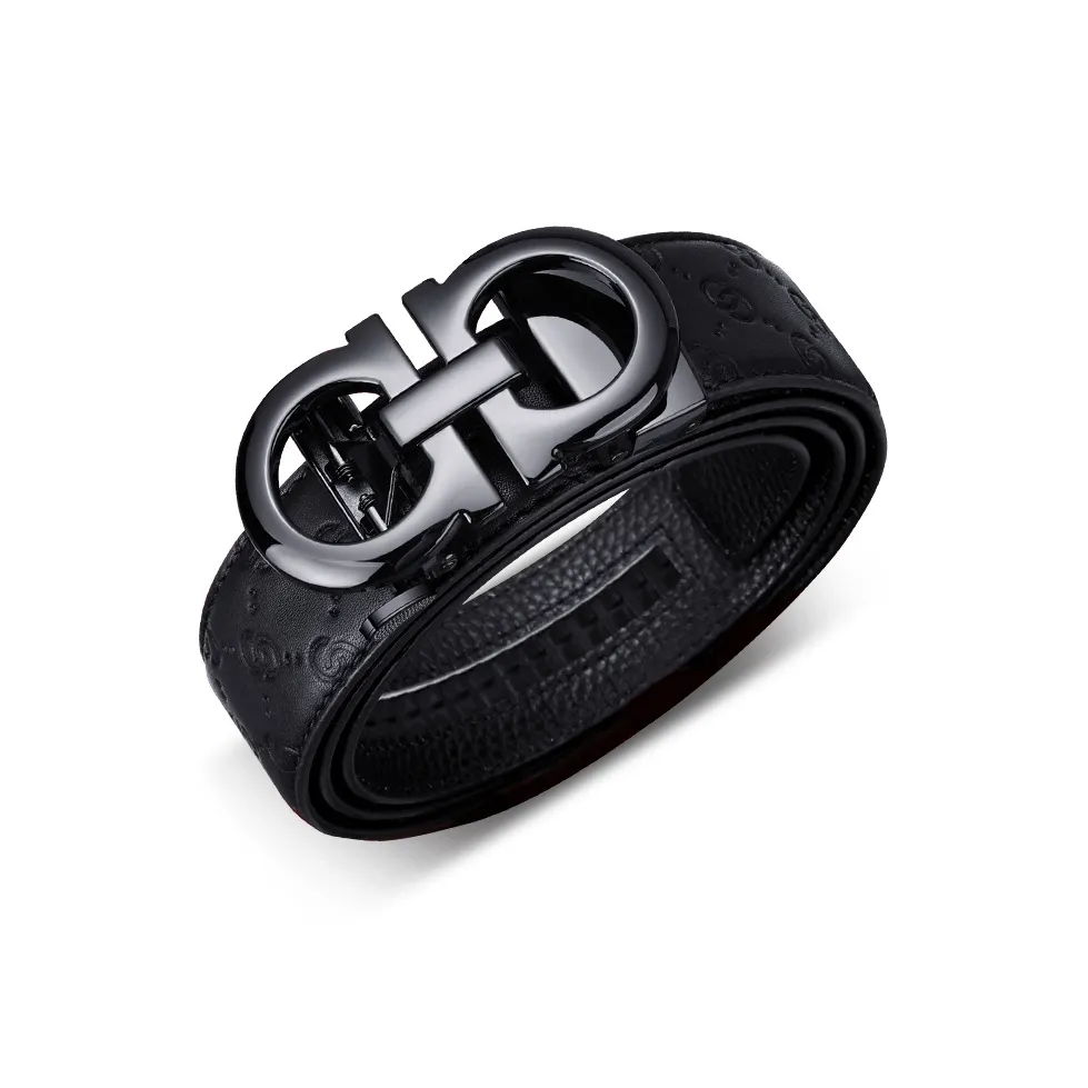 Cheekkiss Коровья кожа Тисненая Автоматическая застежка Кожаные ремни Мужской 3,5 см