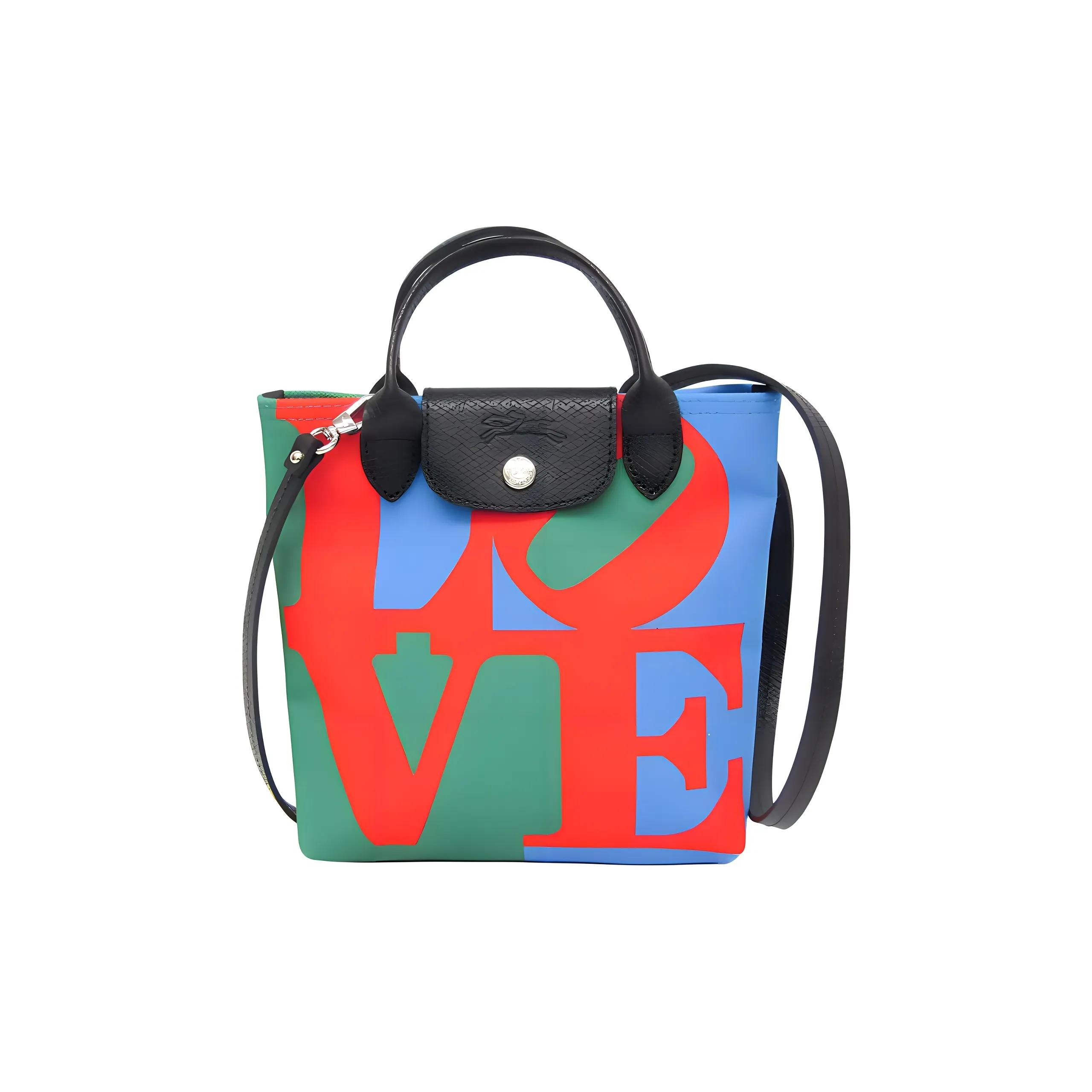 LONGCHAMP Robert Indiana Коллаборация Холст и Кожаная Сумка через плечо Сумка Женская