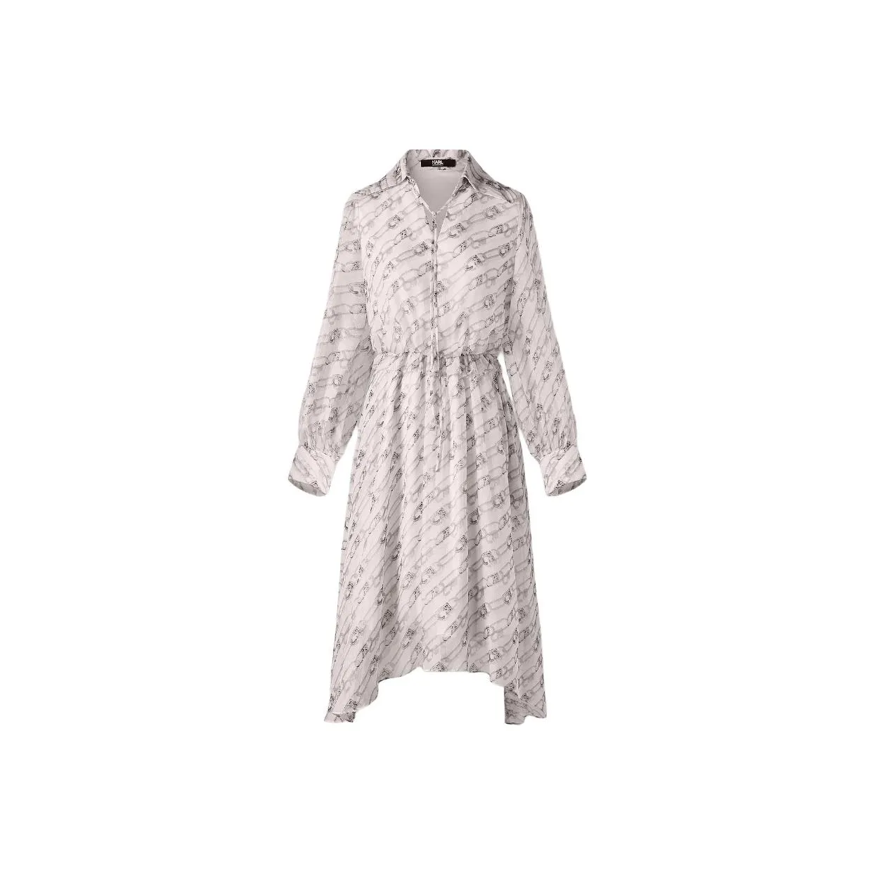 Karl Lagerfeld Длинное платье с длинными рукавами женское белое