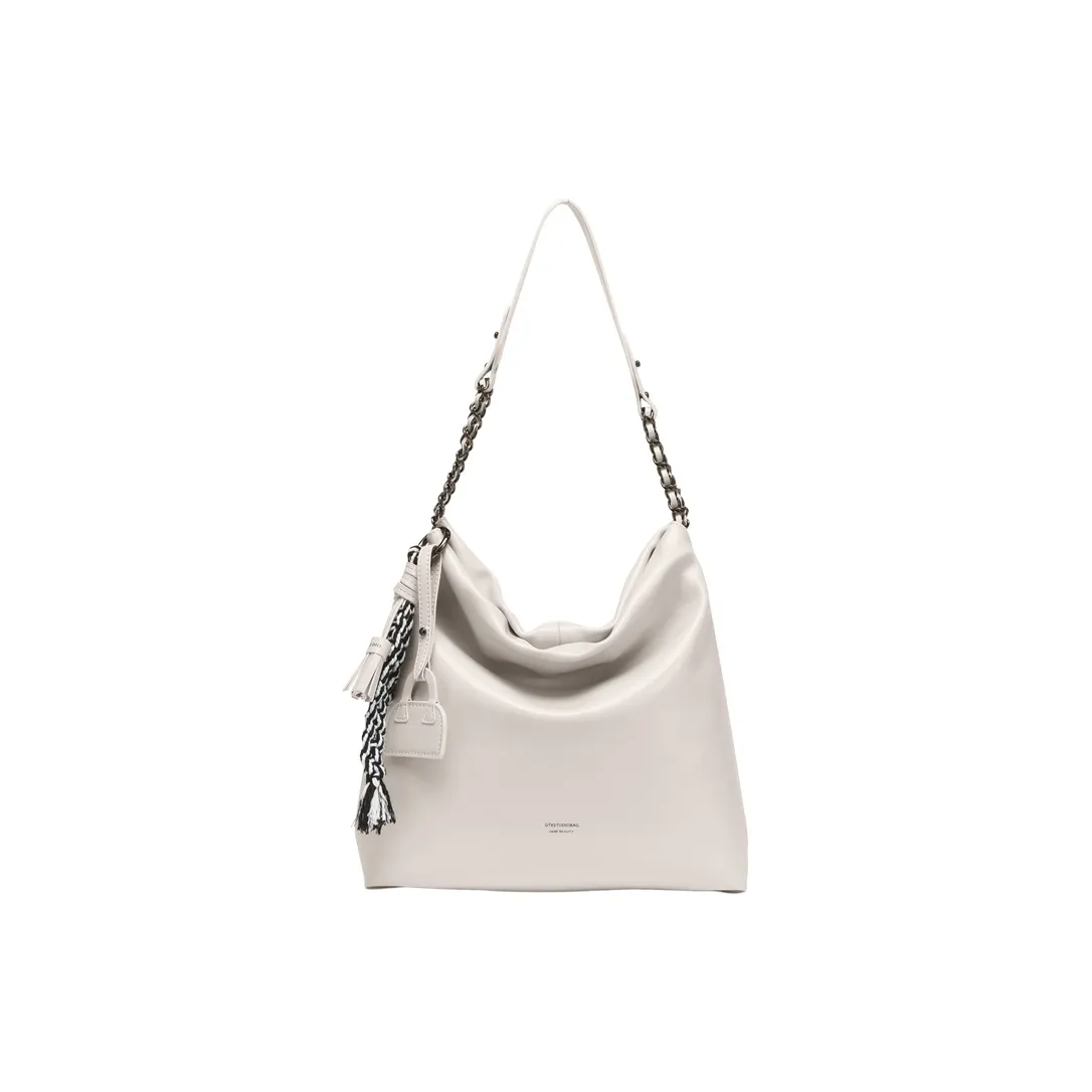 Tanita West Коровья кожа Сумка на плечо Большая Женская Кремово-белая