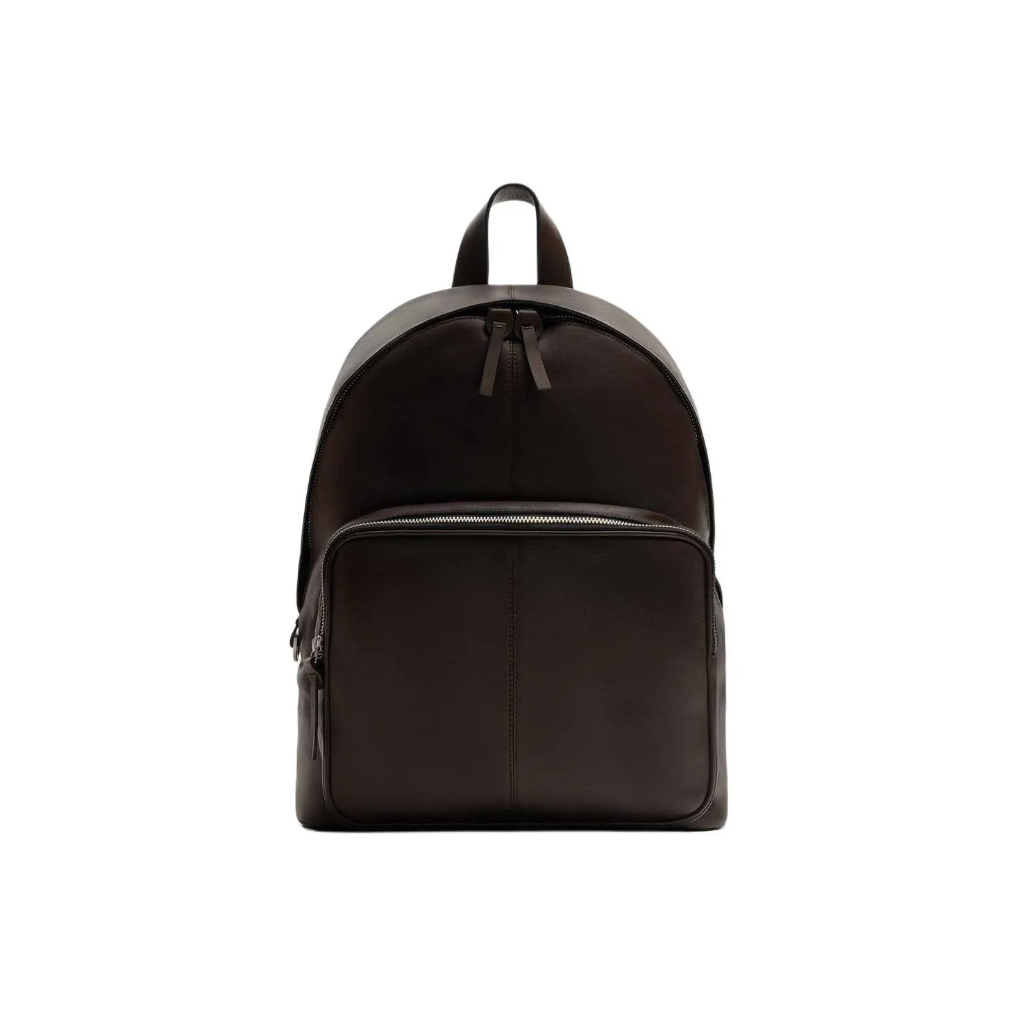 ZARA Рюкзак из коровьей кожи большой мужской коричневый