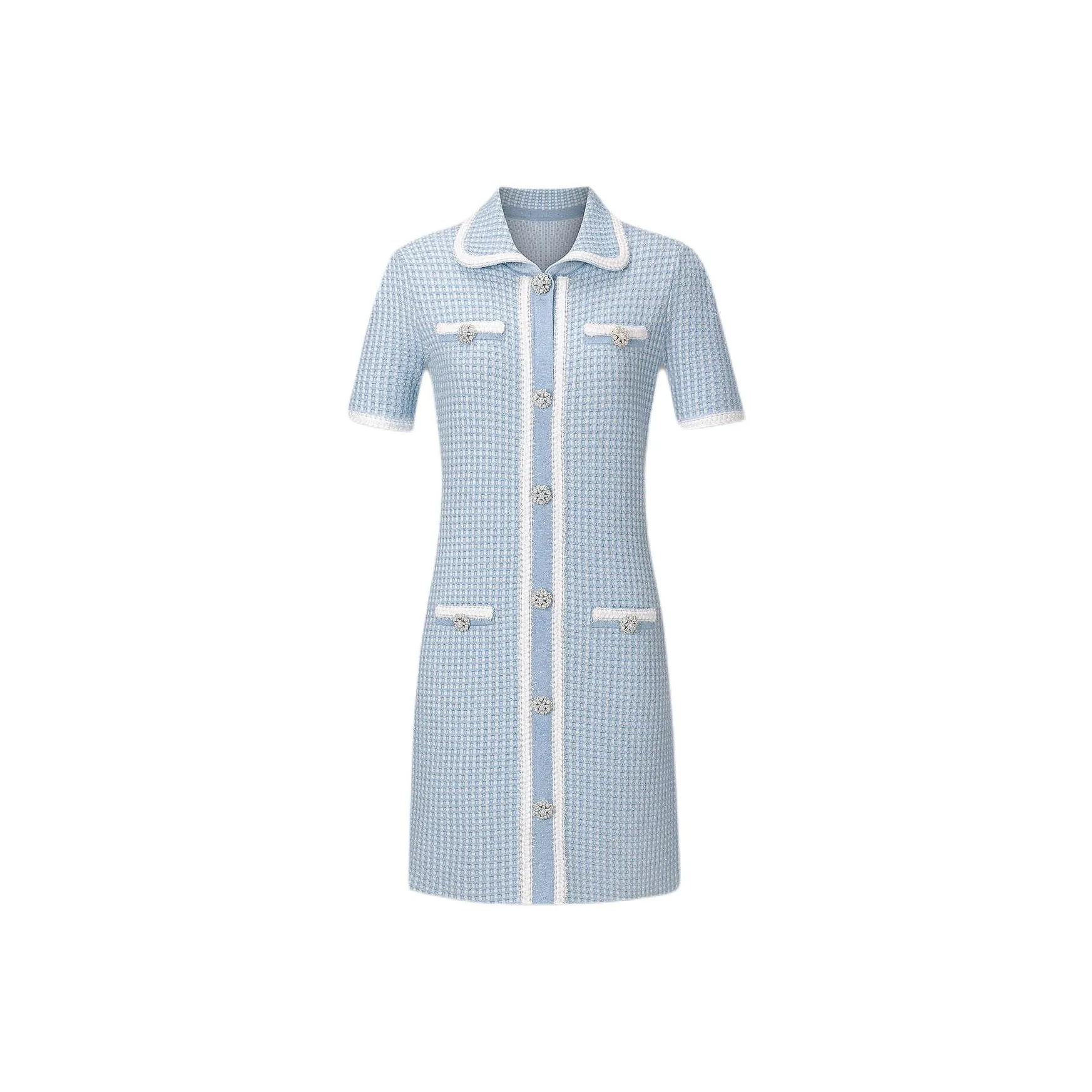 KARL LAGERFELD SS25 Короткий рукав Платье Женское Синий