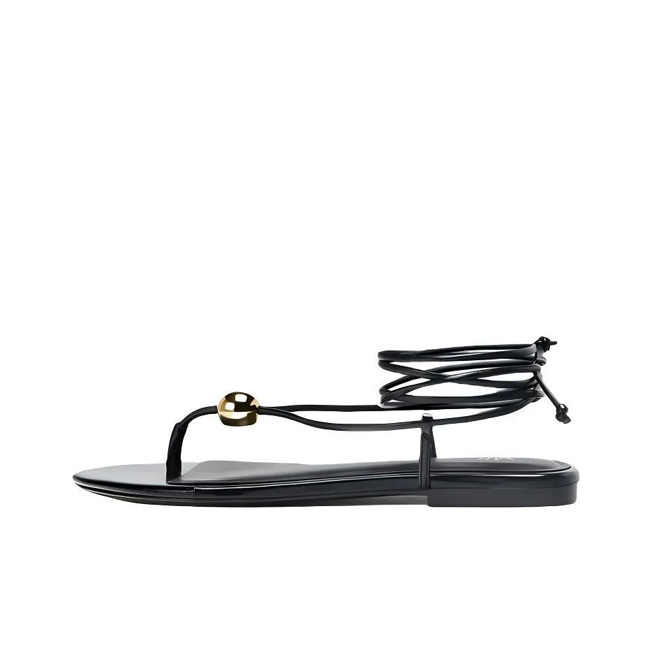 ZARA One Ремень Сандалии 1см Женские Черные