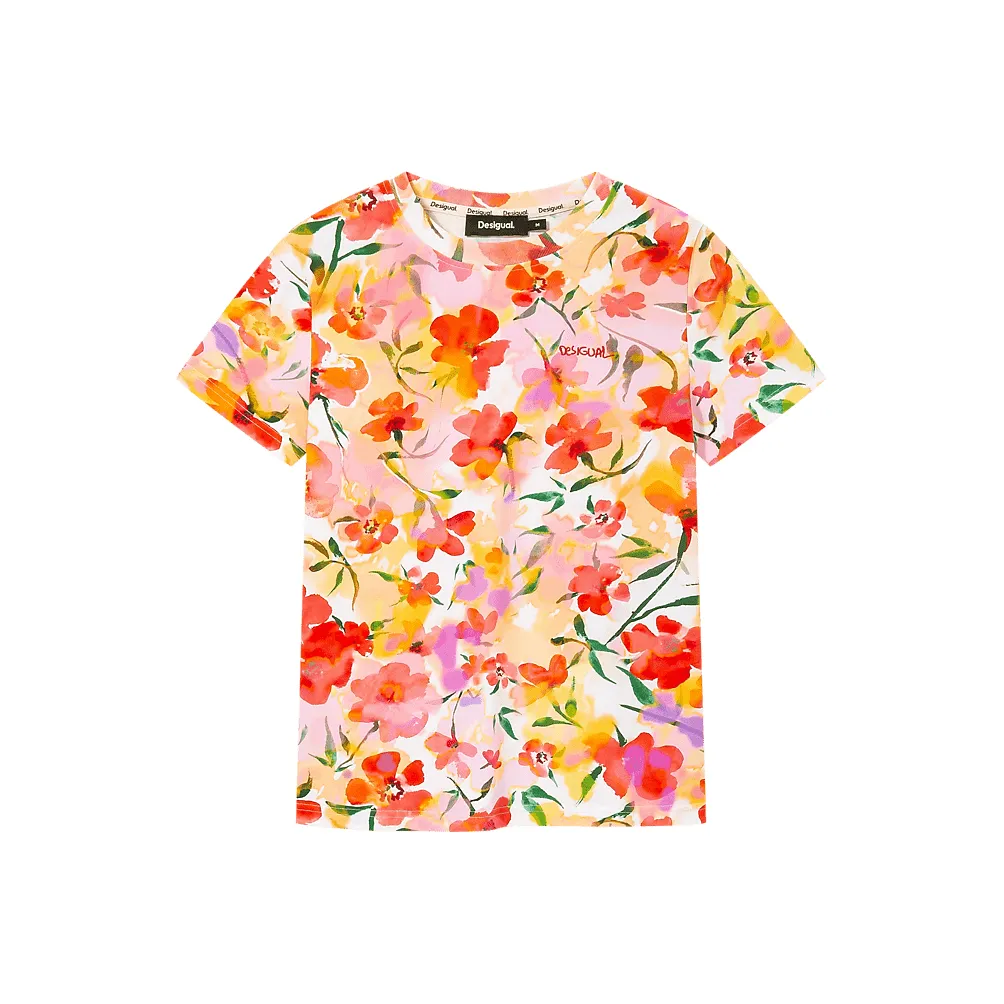 Desigual Красный Цветочный Женские Короткие Топы