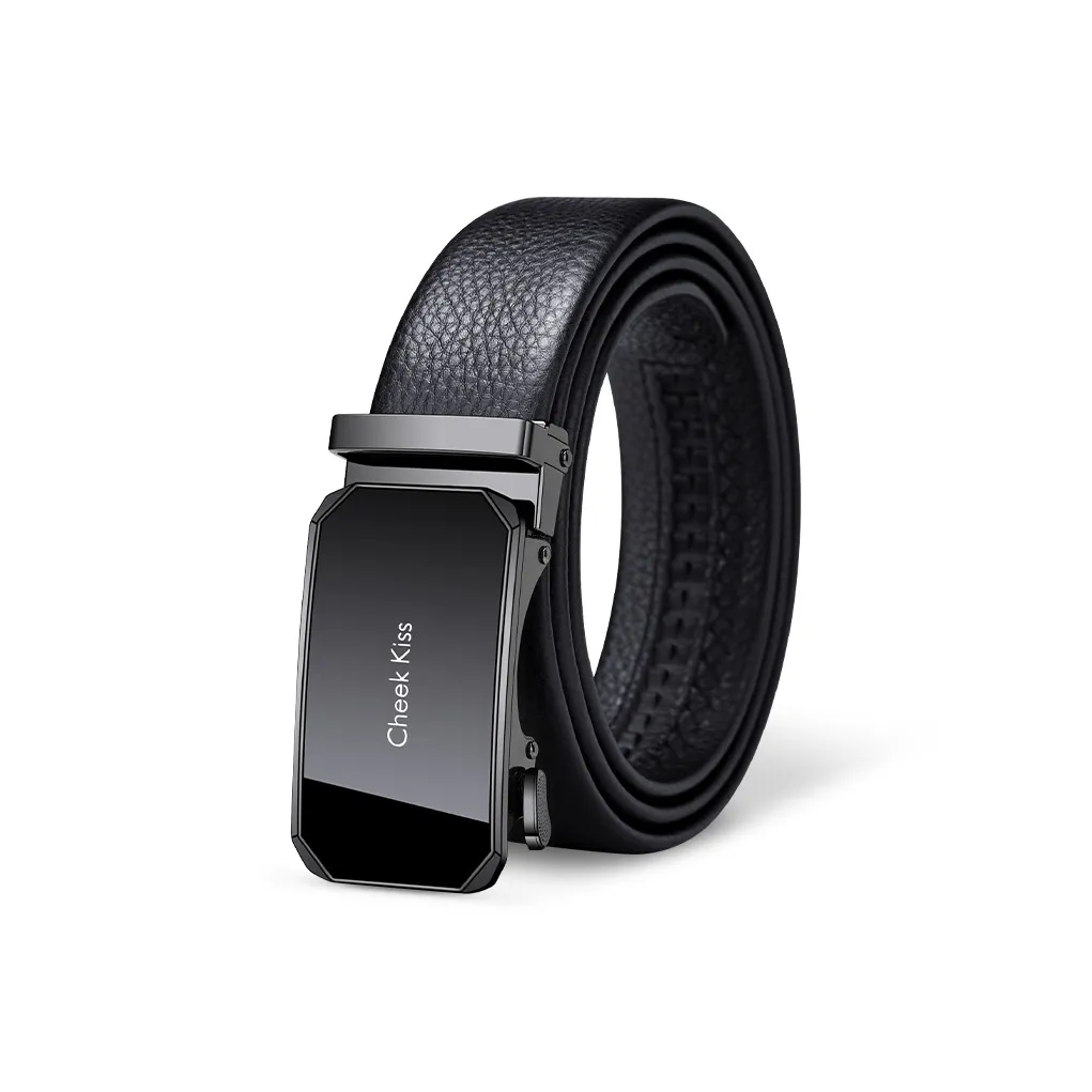 Cheekkiss Коровья кожа лицевая кожа зернистая текстура автоматическая застежка кожа ремни мужской 3,5 см