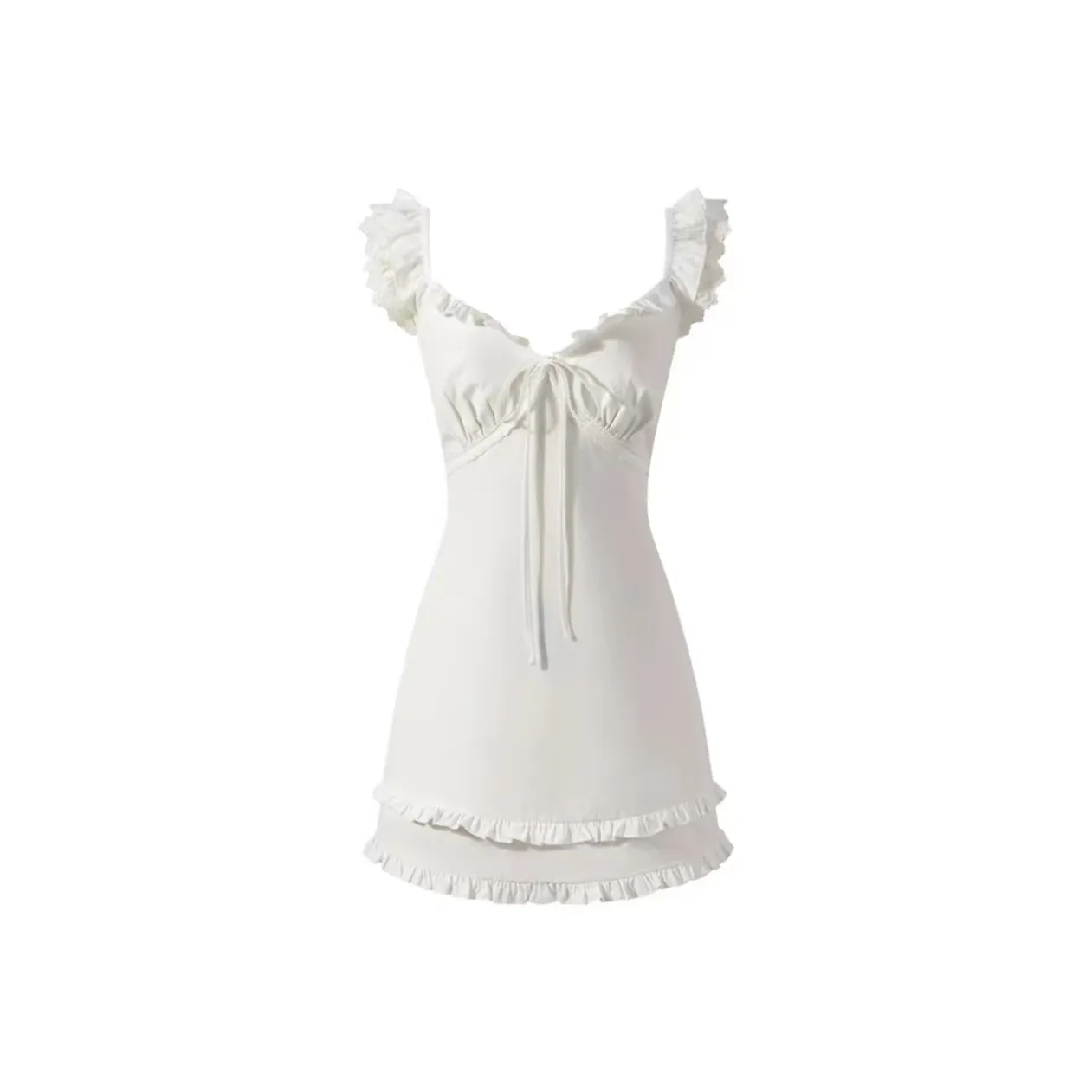 EMDPN Белое Женское Платье без Рукавов