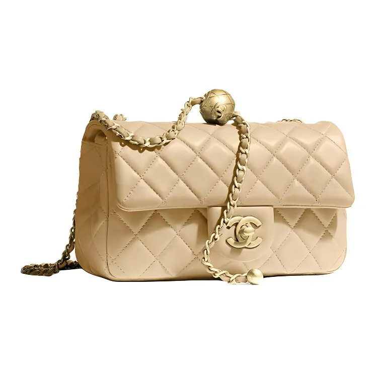 CHANEL Classic Flap CF Small Gold Ball Sheepskin Shoulder Bag, Crossbody Bag Women's