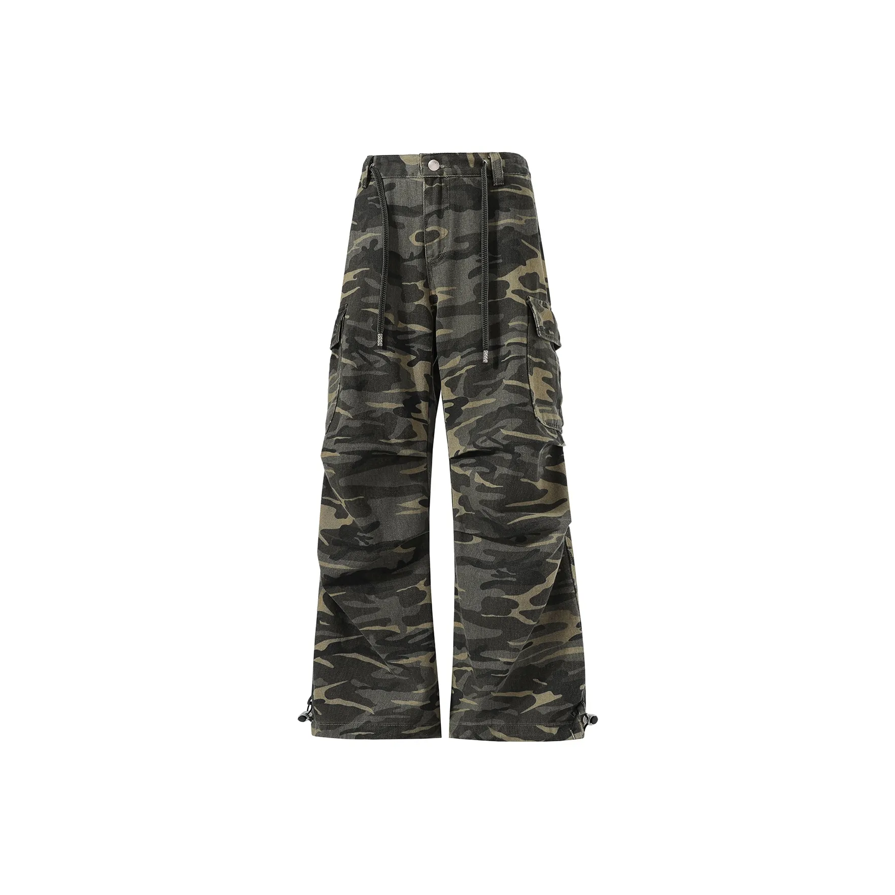 ICH MODE Зеленый камуфляж унисекс джинсы